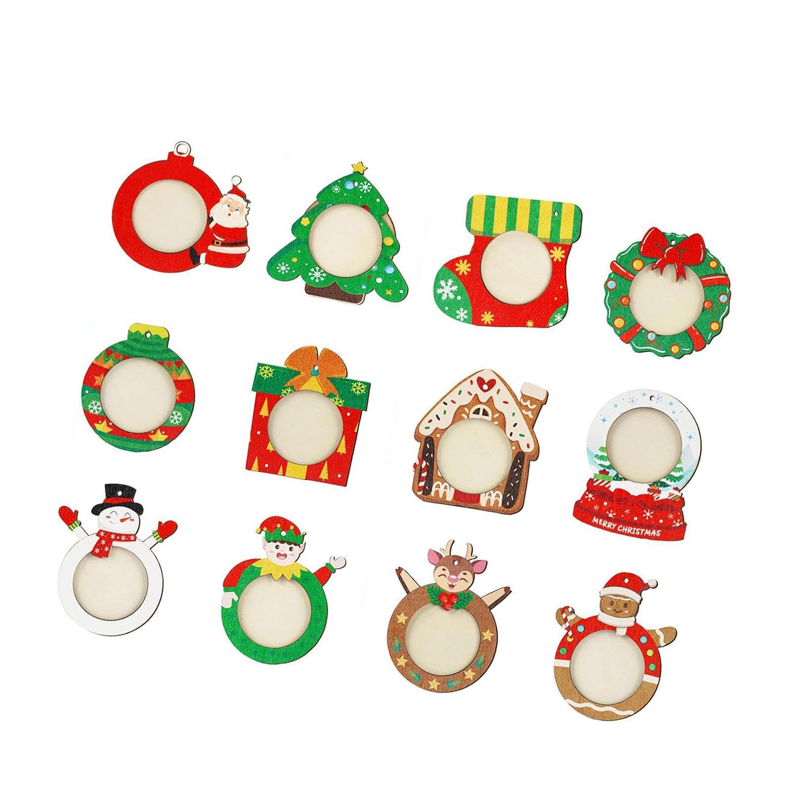 TWISAXC Xmas Tree Decoration Pictures Frame Pendant Joyful Holiday Memories Captured In Lightweight Wood Ornaments Lightweight Hanging Ornament Decoration Accessory