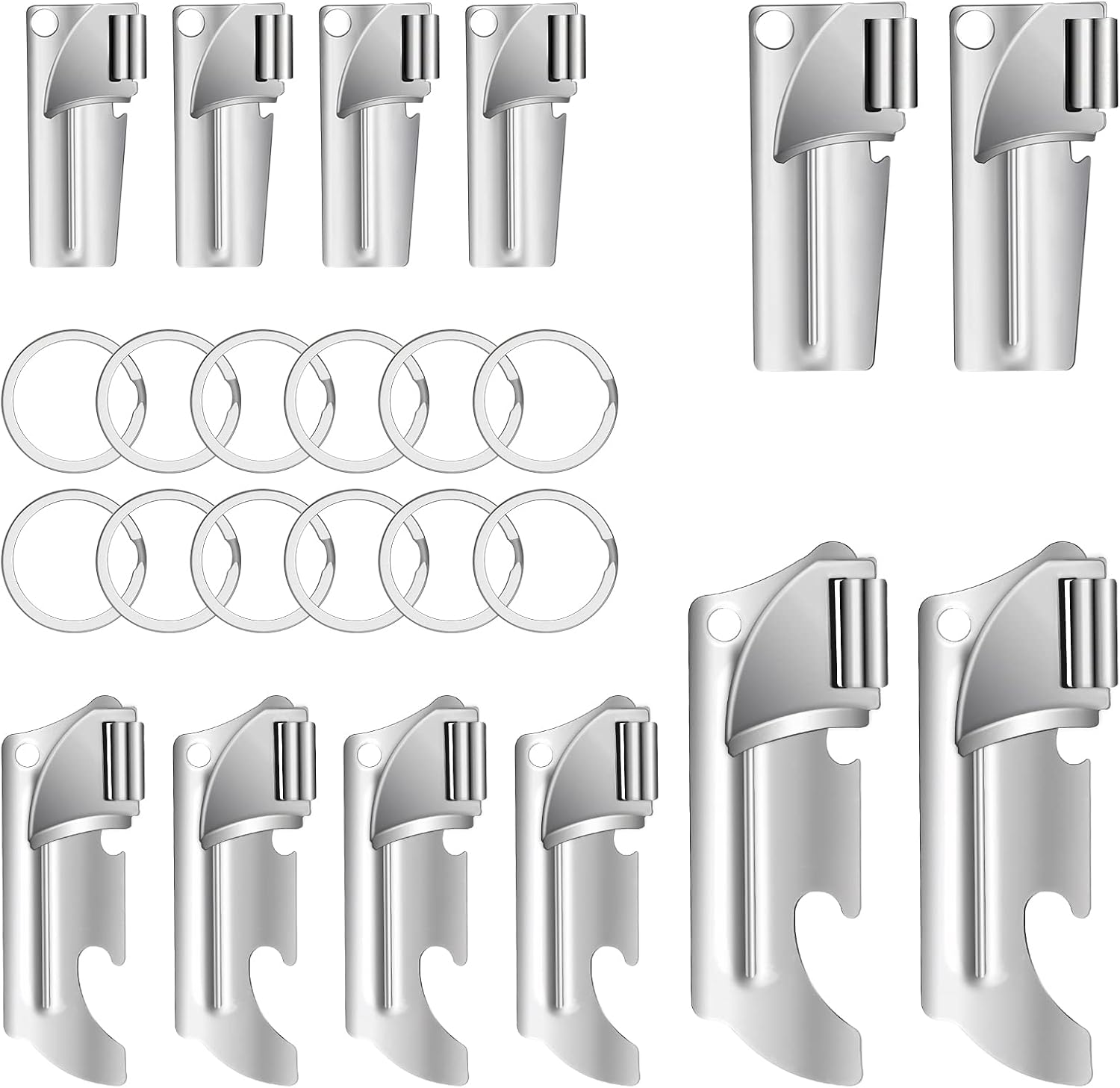 12 PCS P-38 and P-57 Military Style Can Openers with Key Rings