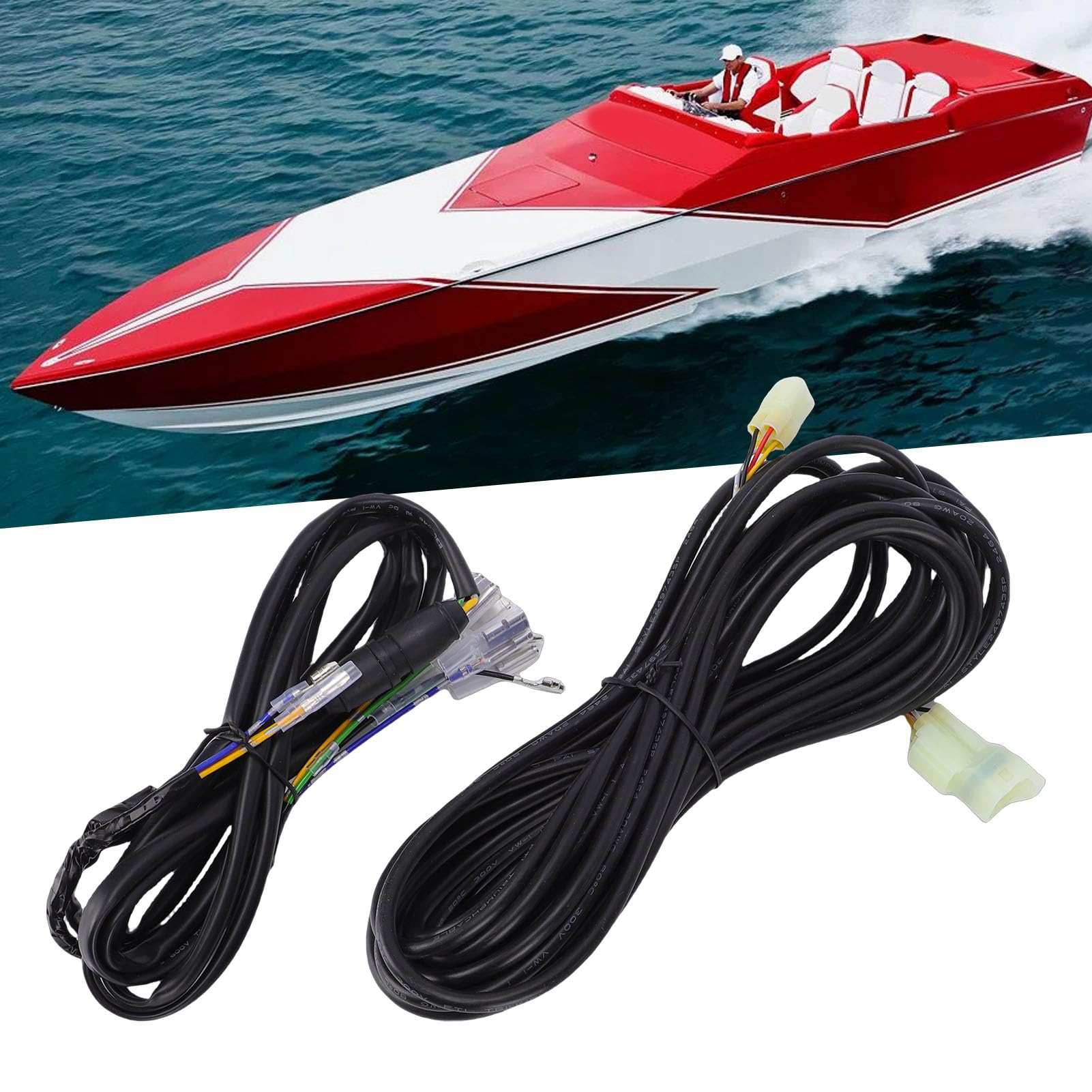 Kabelbaum für Einzelsicherungsanzeige, Gummi in Marinequalität, Passend für Außenbordmotoren mit 150–250 PS, 1994–2003, Zuverlässiger Drehzahlmesser-Ersatz für Bootsmotoren