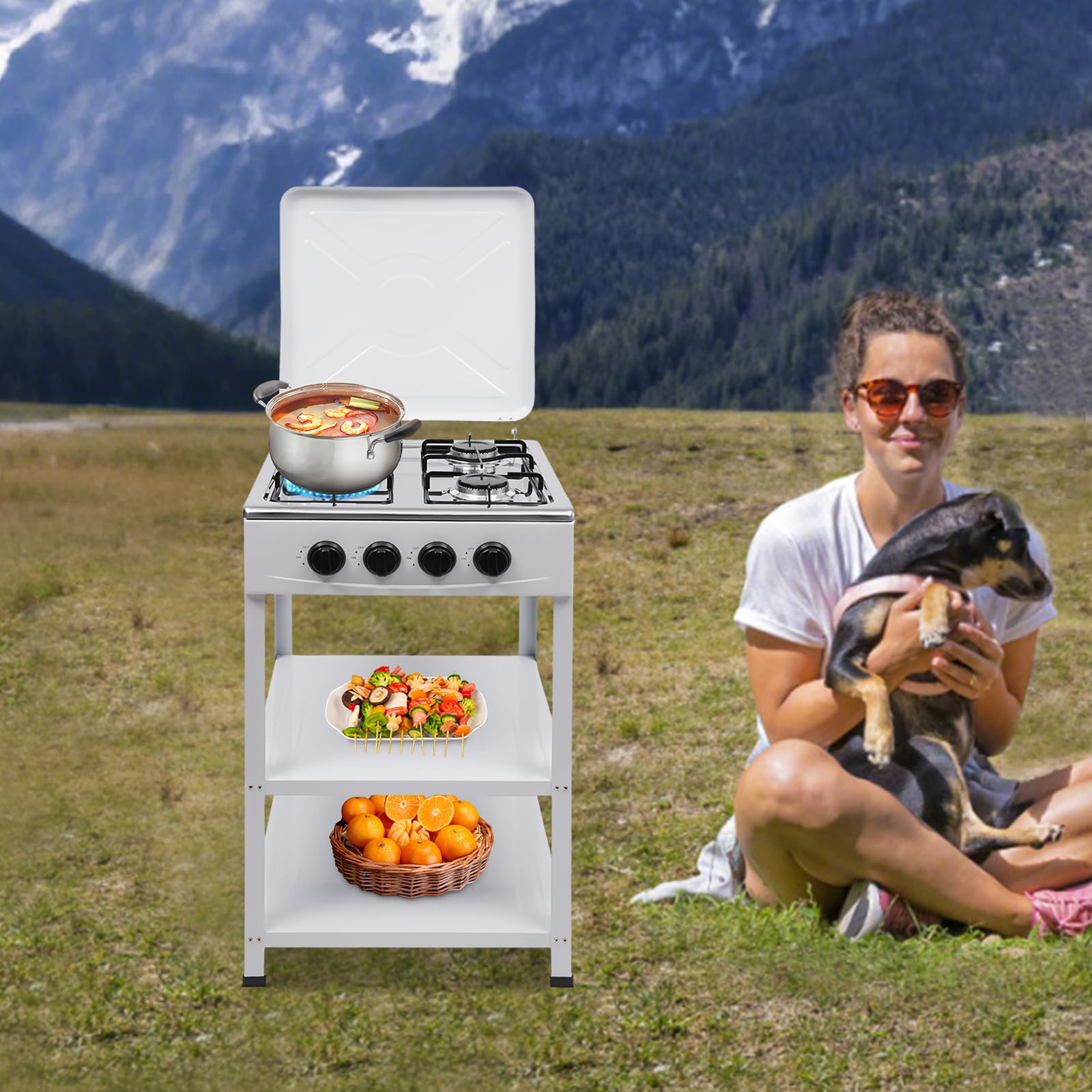 Campingazs grill gazowy, kuchenka gazowa do wnętrz, kuchenka gazowa, przenośny grill, kemping, kuchnia gazowa, grill butan, grill kieszonkowy, wymiary 42 x 26 x 11 cm, do kuchenek gazowych (A2)