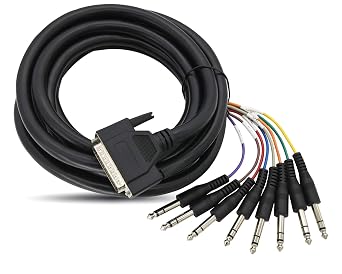 Balanced Snake DB25 to 1/4 inch TRS Analog Recorder Interface Cable 8 Channel 9.84 Feet 25-Pin