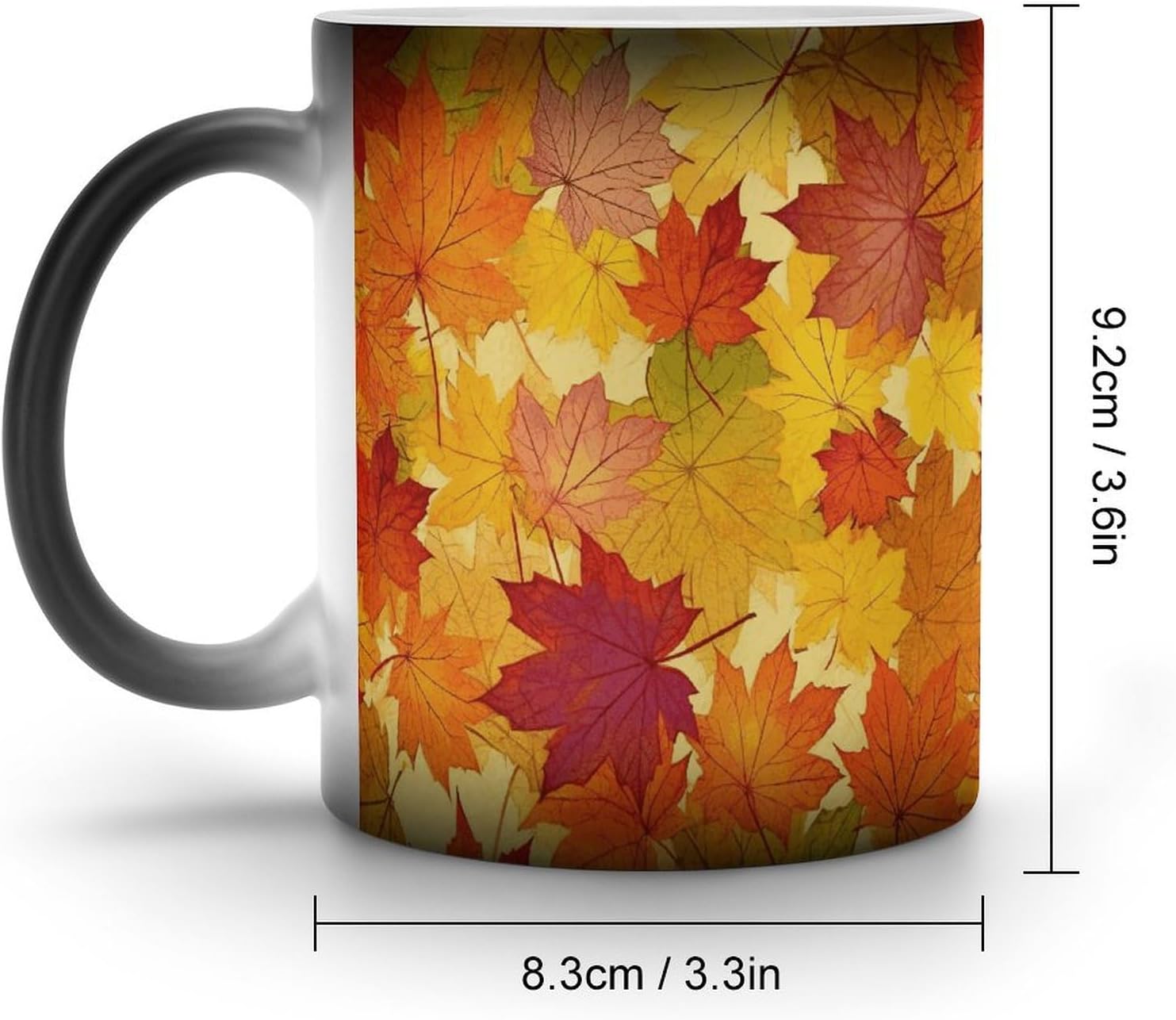 Color Changing Mug Autumn Leaves of Maple Printed Ceramic Coffee Mug Heat Changing Sensitive Mug Magic Heat Changing Coffee Mug Novelty Coffee Mugs