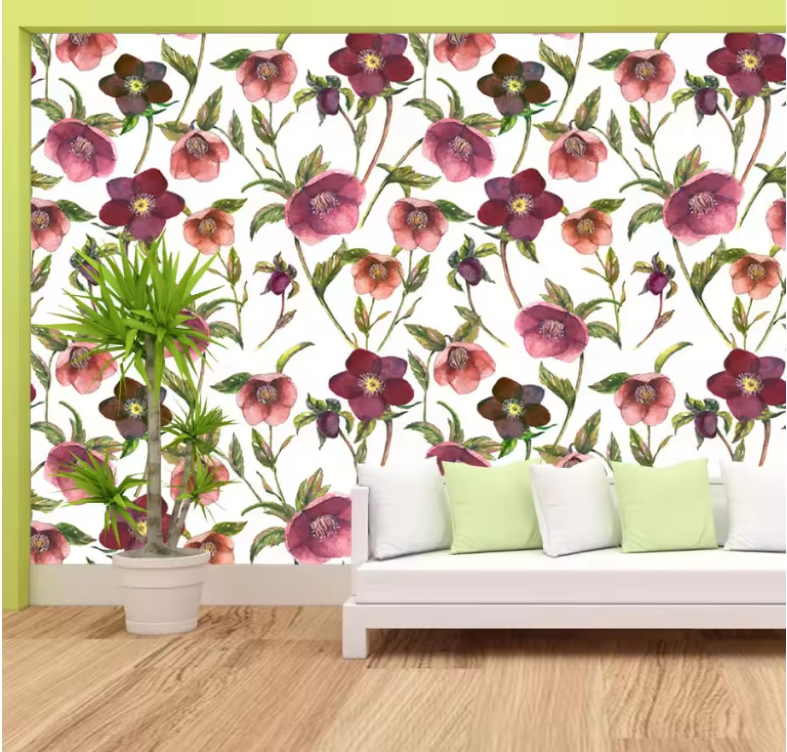 Tapeta salon dekoracja tapety tapety wystrój domu dziki kwiatowy mural tapeta 3D, 3D, 200 x 140 cm