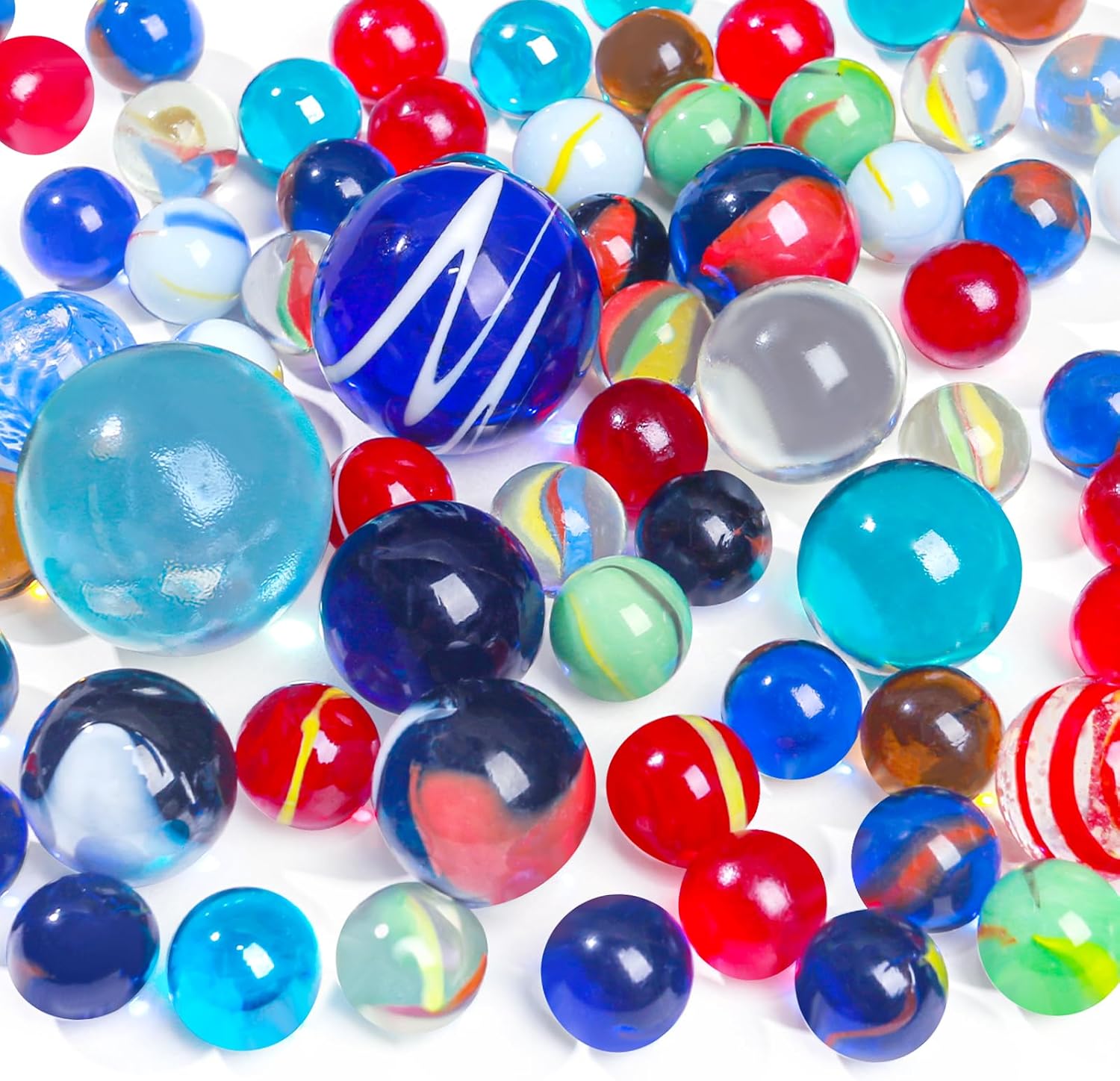 Shindel 85PCS Glass Marbles Bulk, Colored Glass Marbles for