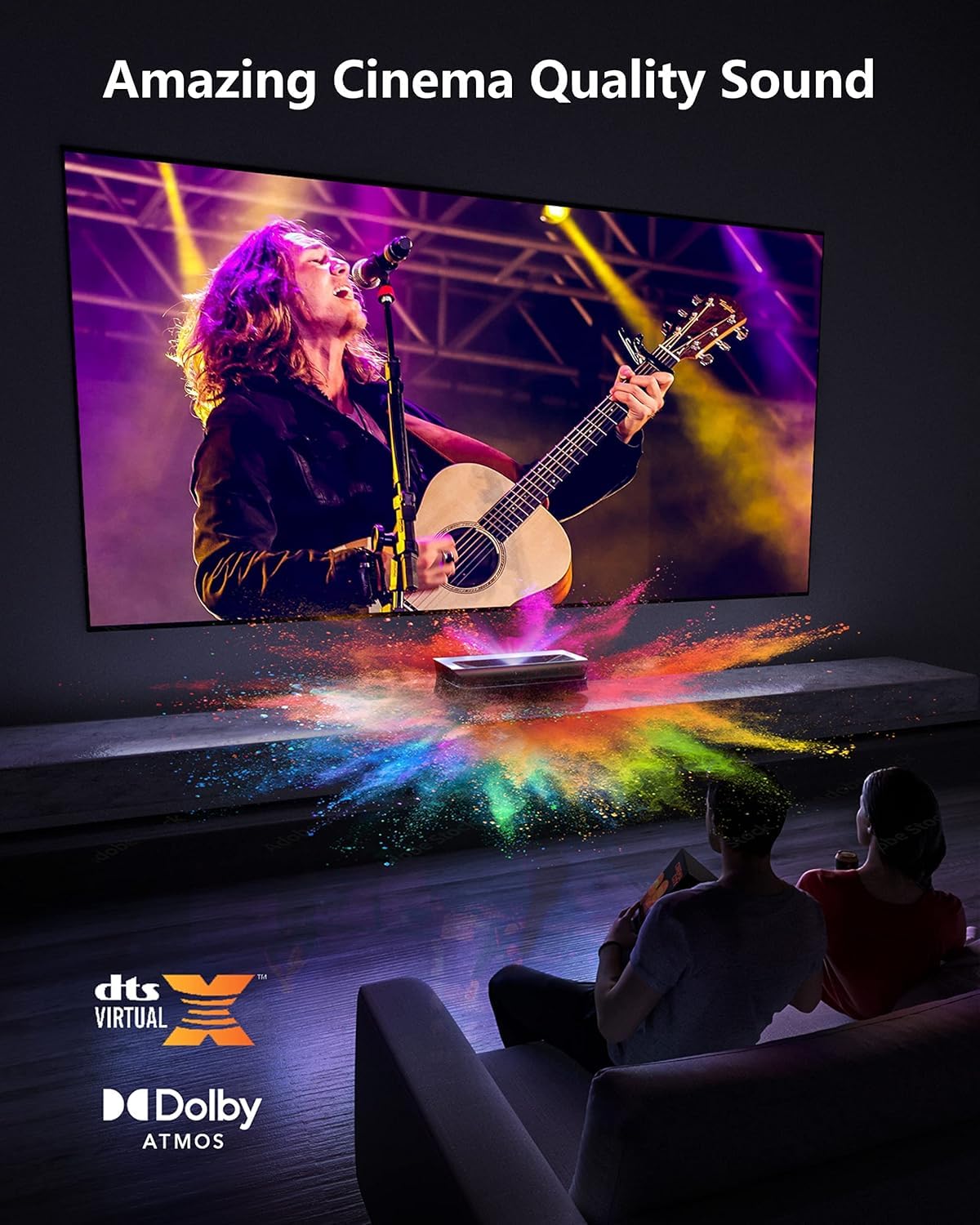 AWOL VISION Heimkino Bundle – Enthält LTV-3000 Pro 4K Ultrakurzdistanz Laser Beamer + 100" Mattweiße Leinwand + DLP Link 3D-Brille (2er-Pack)