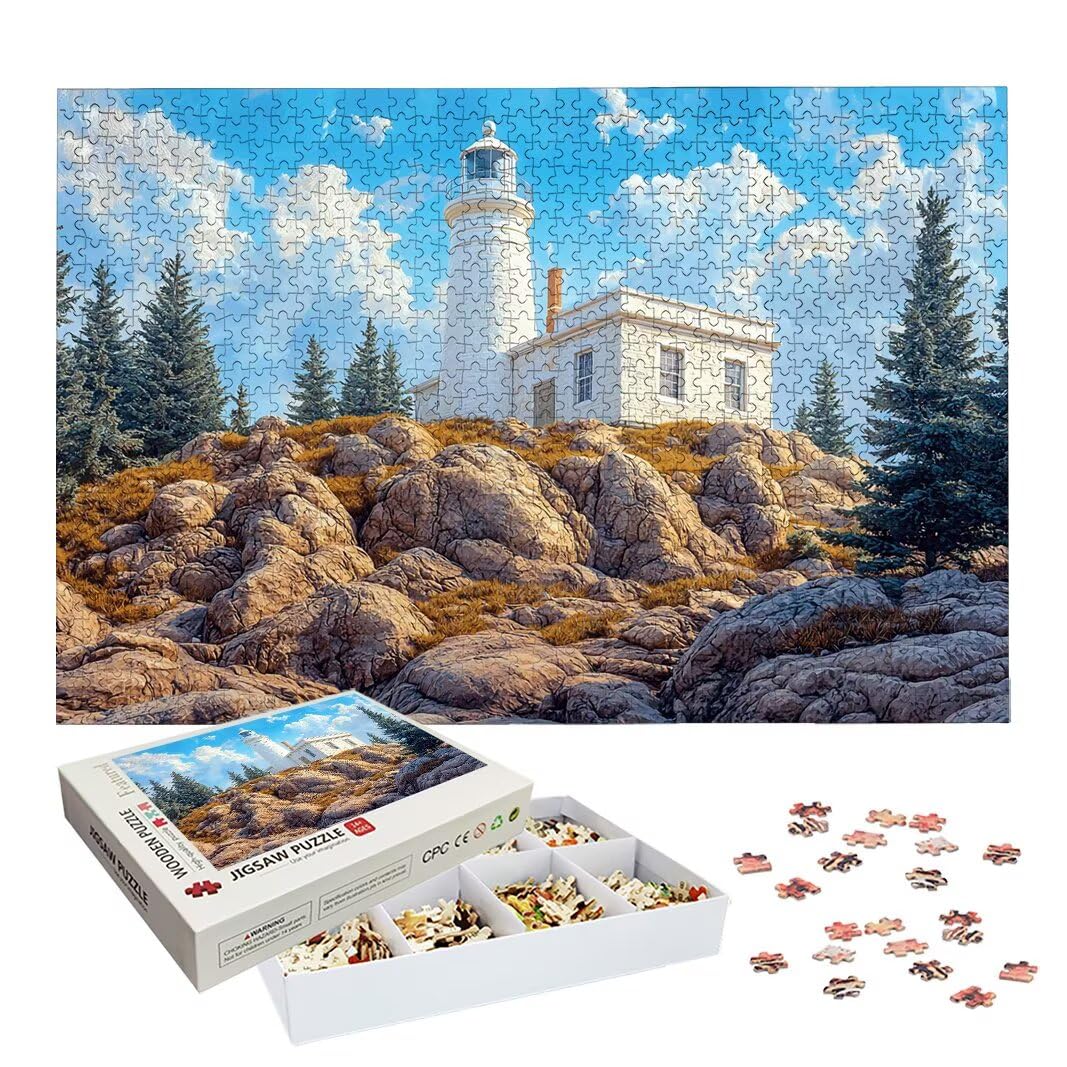 Puzzle 2000 Piezas, Puzzle Faro de Madera para Adultos, Regalos -2420