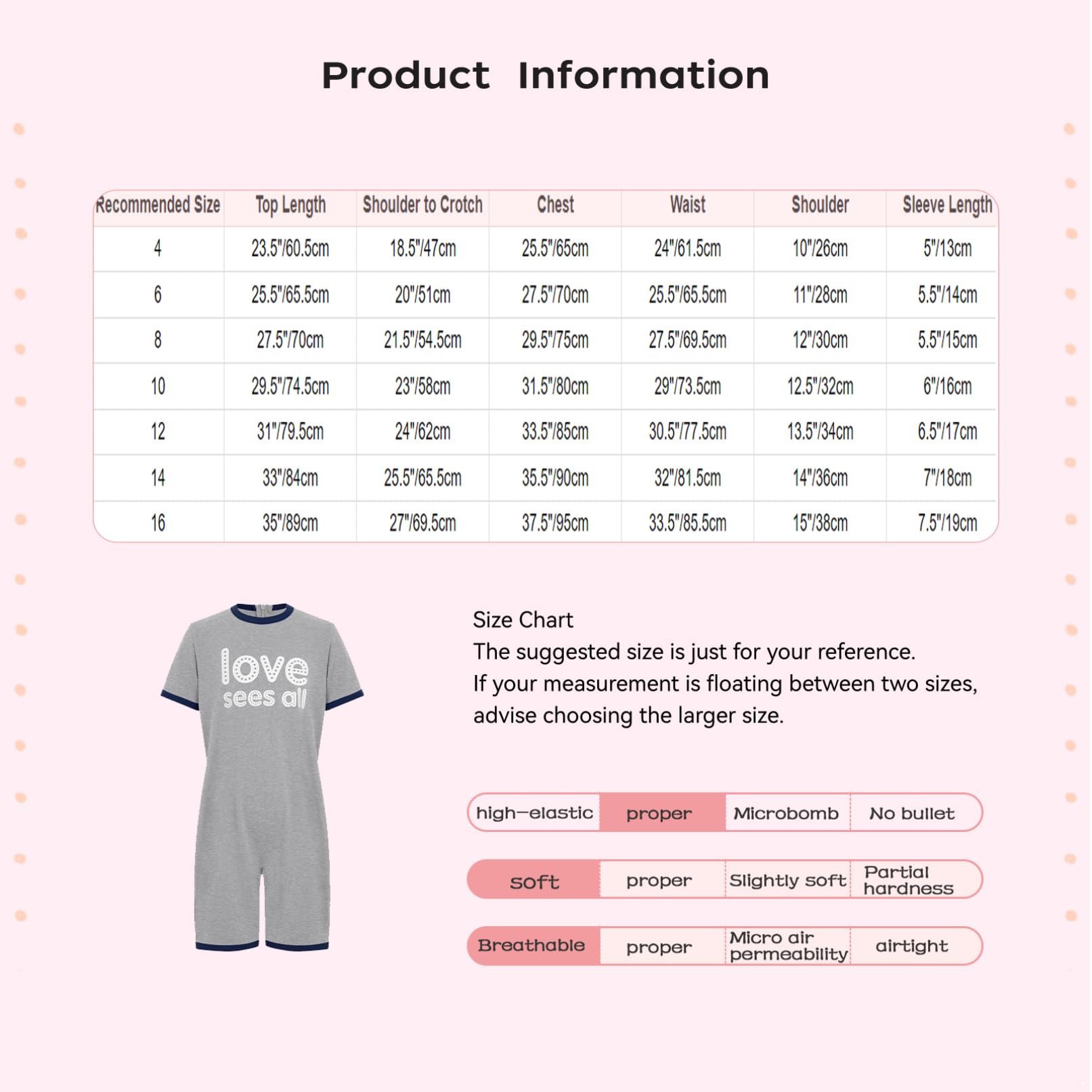 TiaoBug Monos Para Niños Y Niñas Con Necesidades Especiales Mono Con Cremallera Invisible En La Espalda Manga Corta Ropa Adaptativa