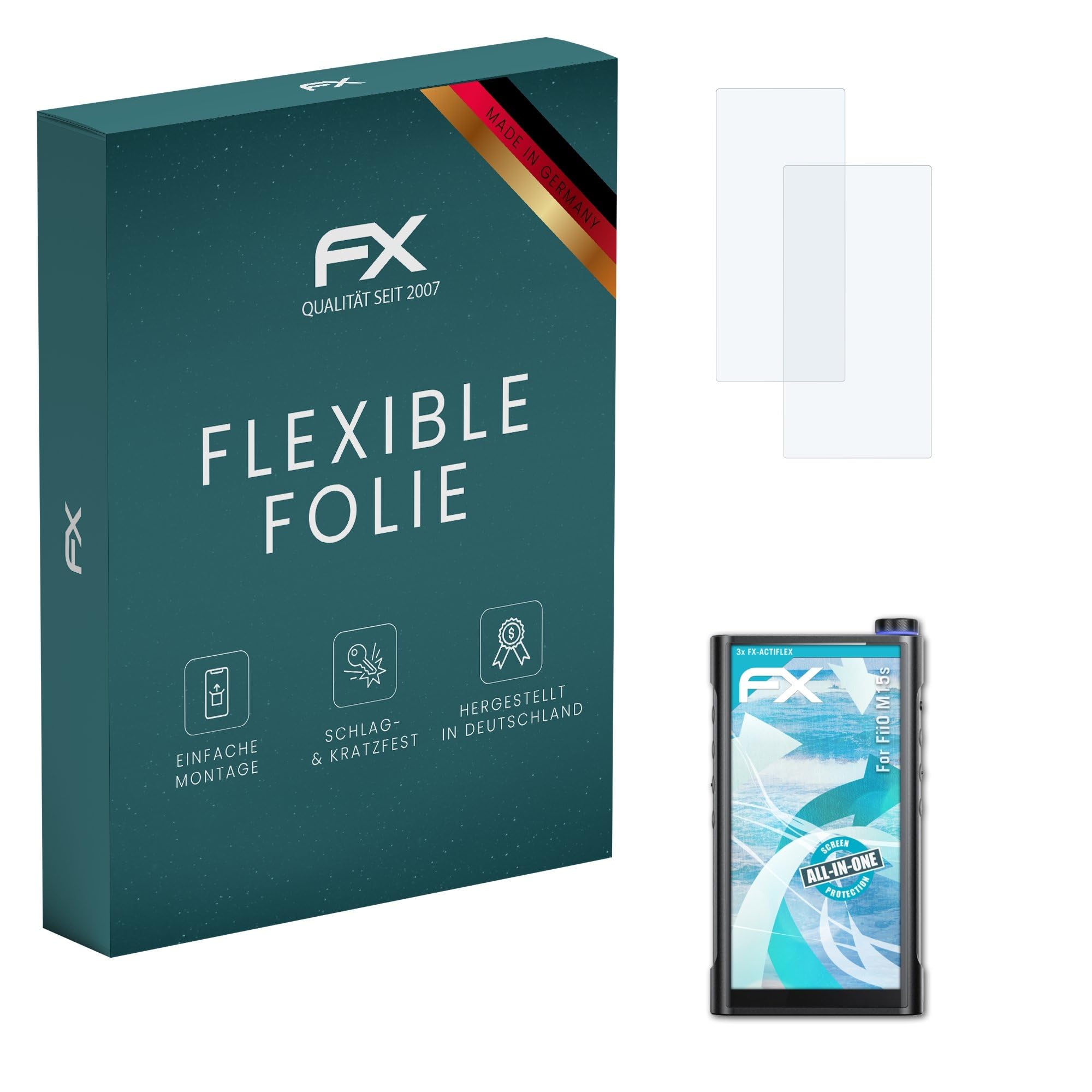 atFoliX Screen Protector compatible with FiiO M15s Protector Film, ultra clear and flexible FX Screen Protection Film (Set of 3)