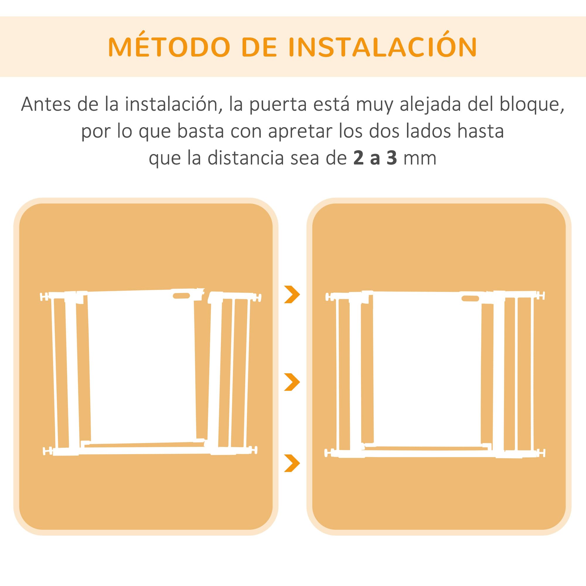PawHut Barrera de Seguridad para Perros Extensible 75-103 cm Barrera para Escalera Puerta con 2 Extensiones 7 y 14 cm Doble Bloqueo Cierre Automático Negro