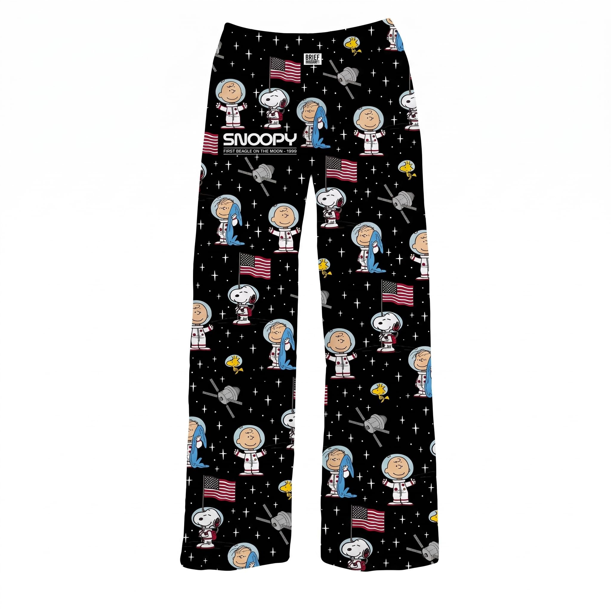 BRIEF INSANITY Peanuts Character Pajama Pants for Men &amp; Women, Soft Snoopy Pajamas with Side Pockets &amp; Elastic Waist
