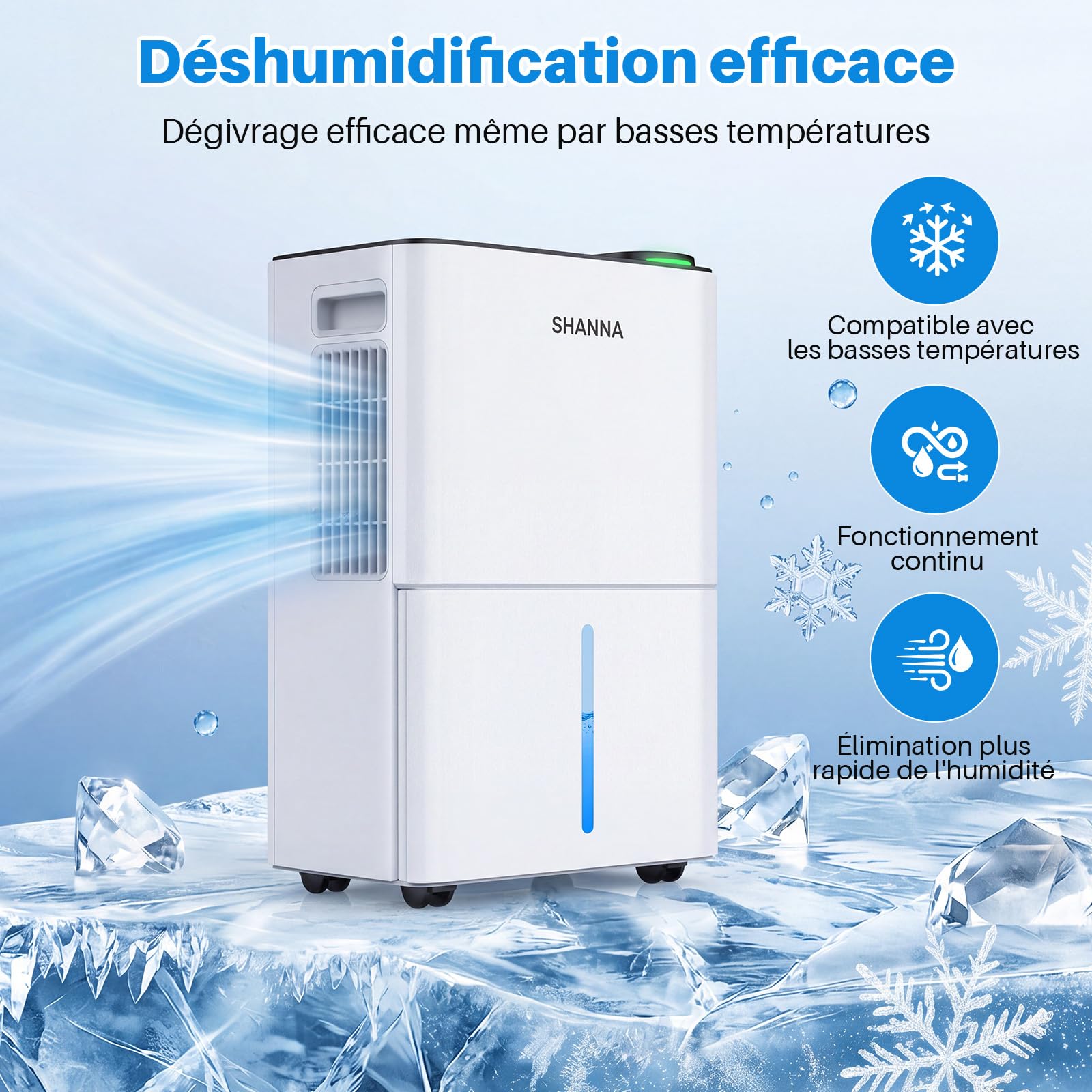 SHANNA Deshumidificador 15L Para Hogar, Hasta 40m², Con Apagado Automático. Ideal Para Baños, Dormitorios Y Sótanos. Refrigerante R290. Cambio Gratuito En 1 Año Y Garantía De 10 Años.
