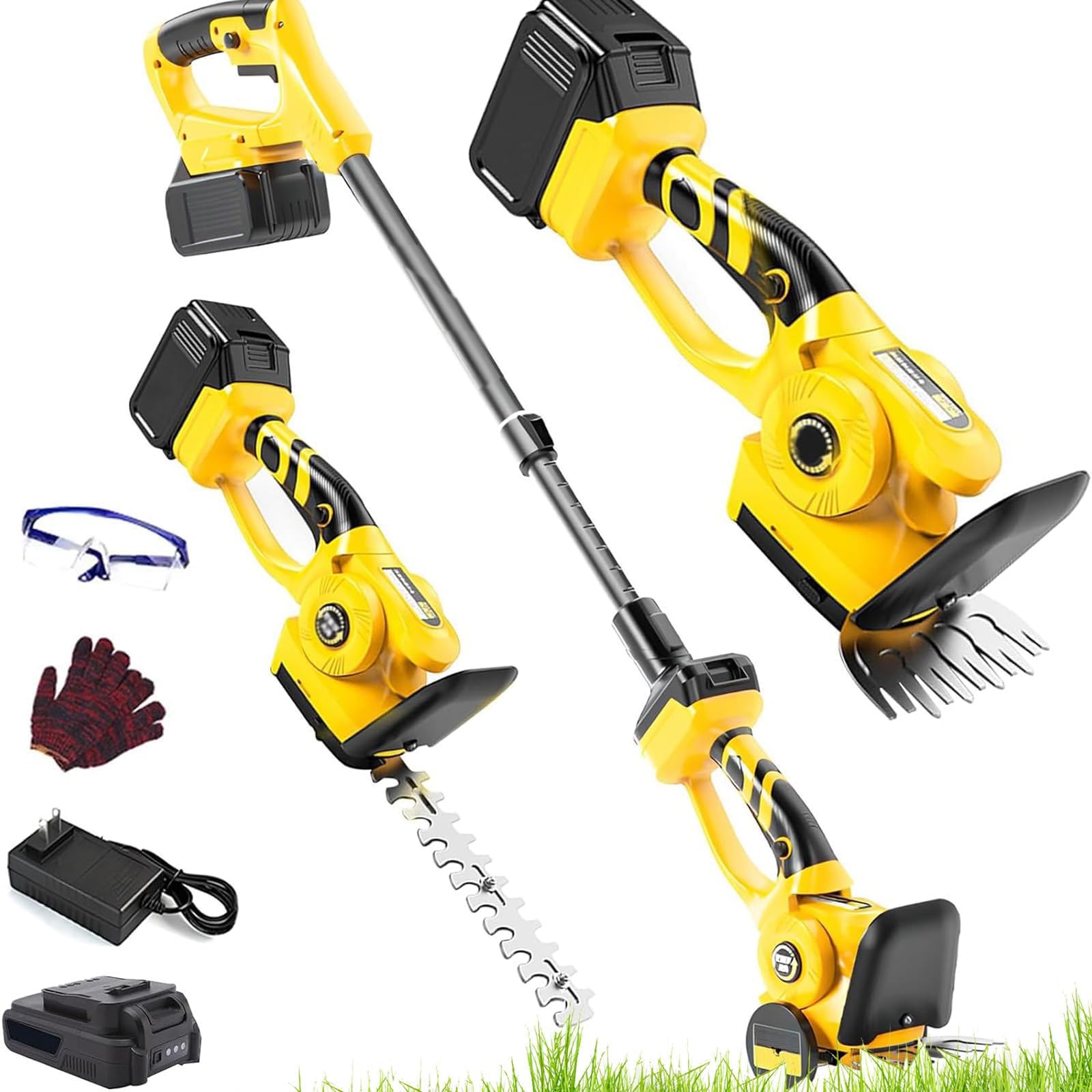 Outil de jardin électrique sans fil multifonction pour coupe d'herbe et taille d'arbustes