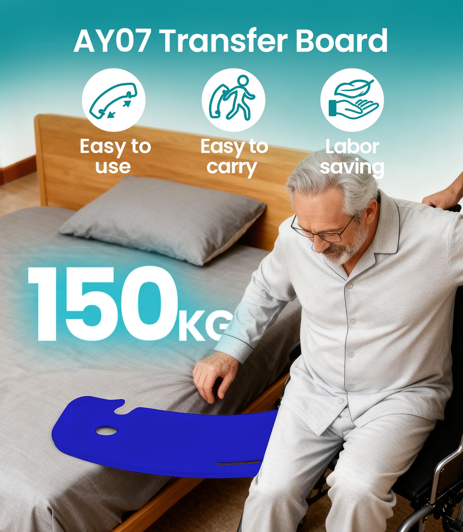 VOCIC AY07 Planche antidérapante pour fauteuil roulant Bleu