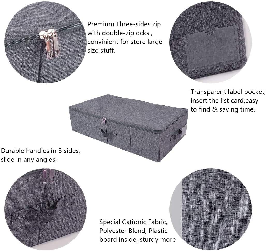 iwill CREATE PRO Rigid Underbed Storage Box with Zip Lid for Garment