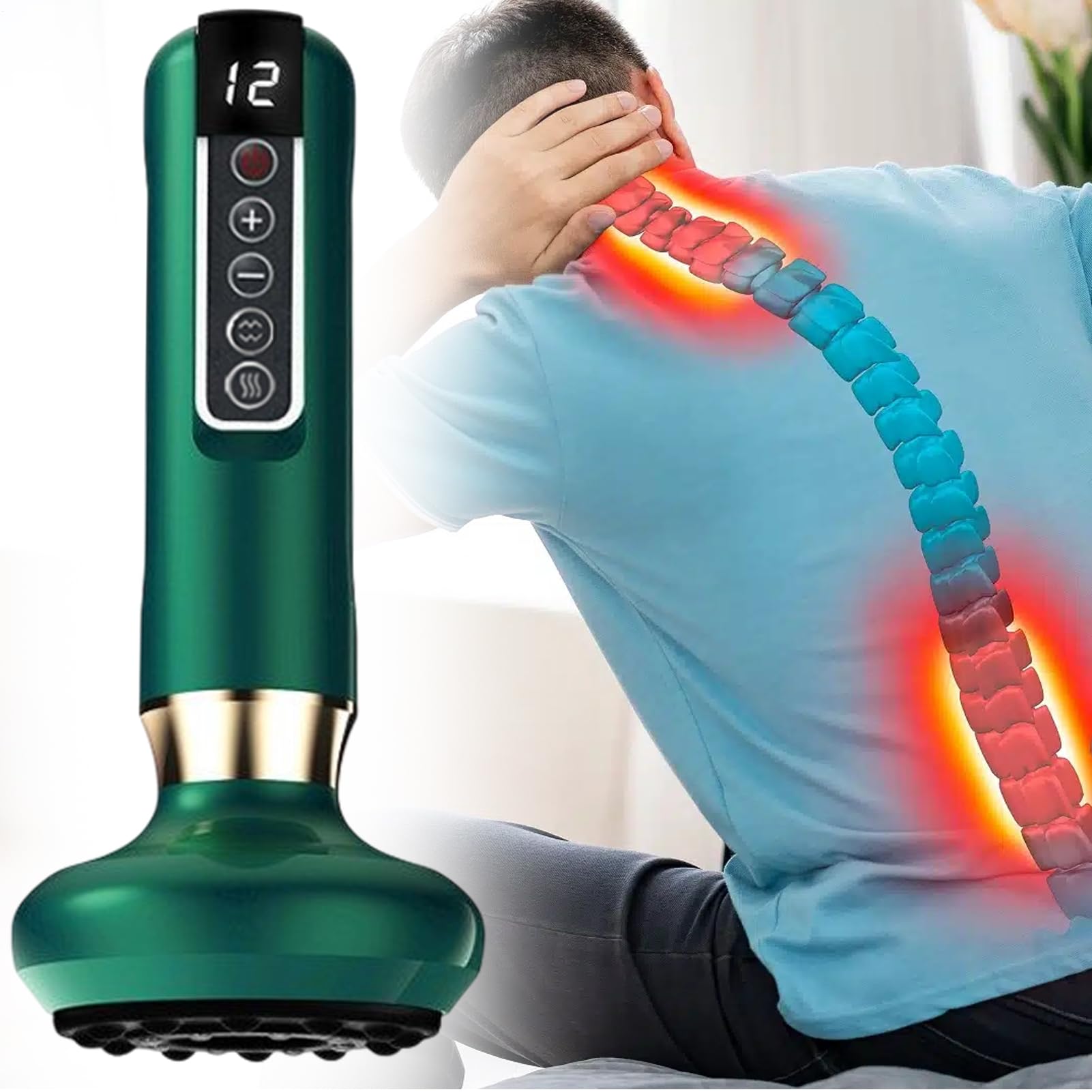 Masajeador Anticelulítico, Masajeador de Celulitis con Ventosa, Velora Celulitis, Ajustable De 12 Niveles, vibración De Carga Inalámbrica Para Los Muslos Del Vientre En El Cuello En Casa