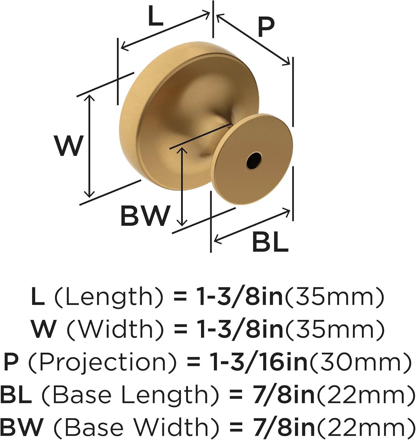Amerock | Cabinet Knob | Champagne Bronze | 1-1/2 inch (38 mm) Diameter | Exceed | 1 Pack | Drawer Knob | Cabinet Hardware