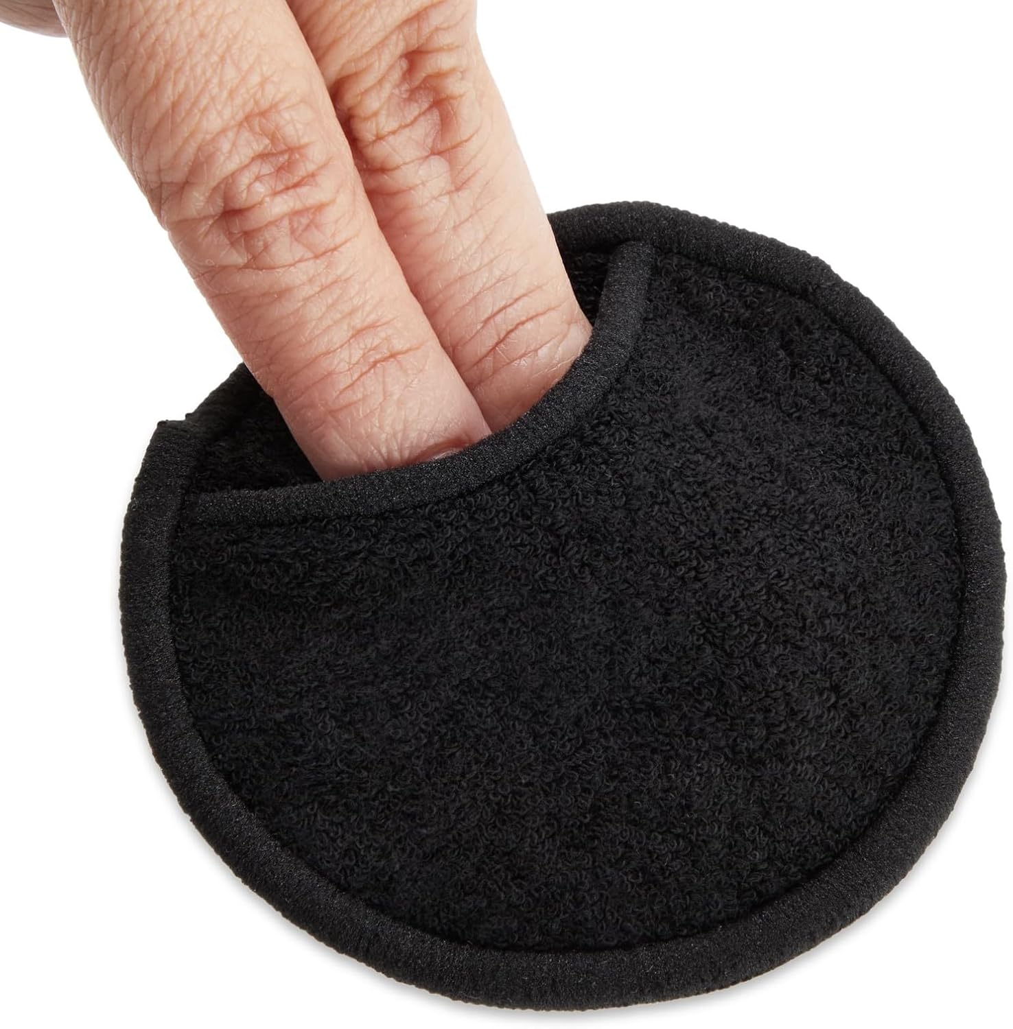 18 Pack Reusable Cotton Rounds for Makeup Removal with Bamboo Holder and Mesh Storage Bag (Black) - Image 7