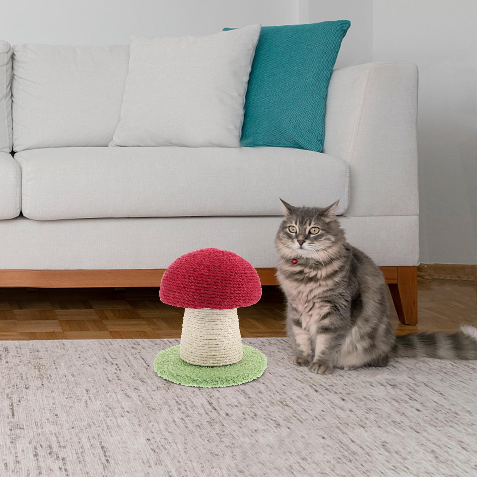 Roter Pilz Katzenkratzbaum aus Sisal, Verschleißfester Kratzstab