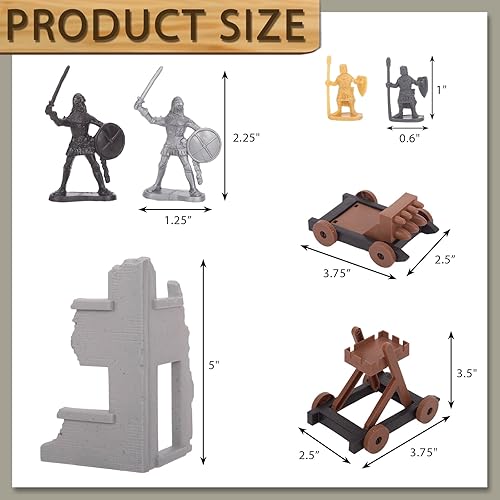 Miniatura 2 de LovesTown 250 figuras de acción de caballero medieval, figuras de acción de caballero de juguete antiguo, figuras de guerrero antiguo con bolsa de