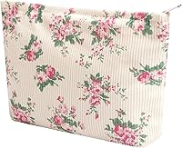 Vista 13 de Bolsas de cosméticos para mujer, bolsa de cosméticos de pana, bolsos estéticos para mujer, bolsos de mano con puntos sonrientes, organizador