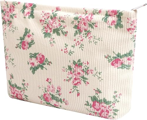 Miniatura 13 de Bolsas de cosméticos para mujer, bolsa de cosméticos de pana, bolsas estéticas para mujer, bolsos de mano, bolsos de mano con puntos sonrientes