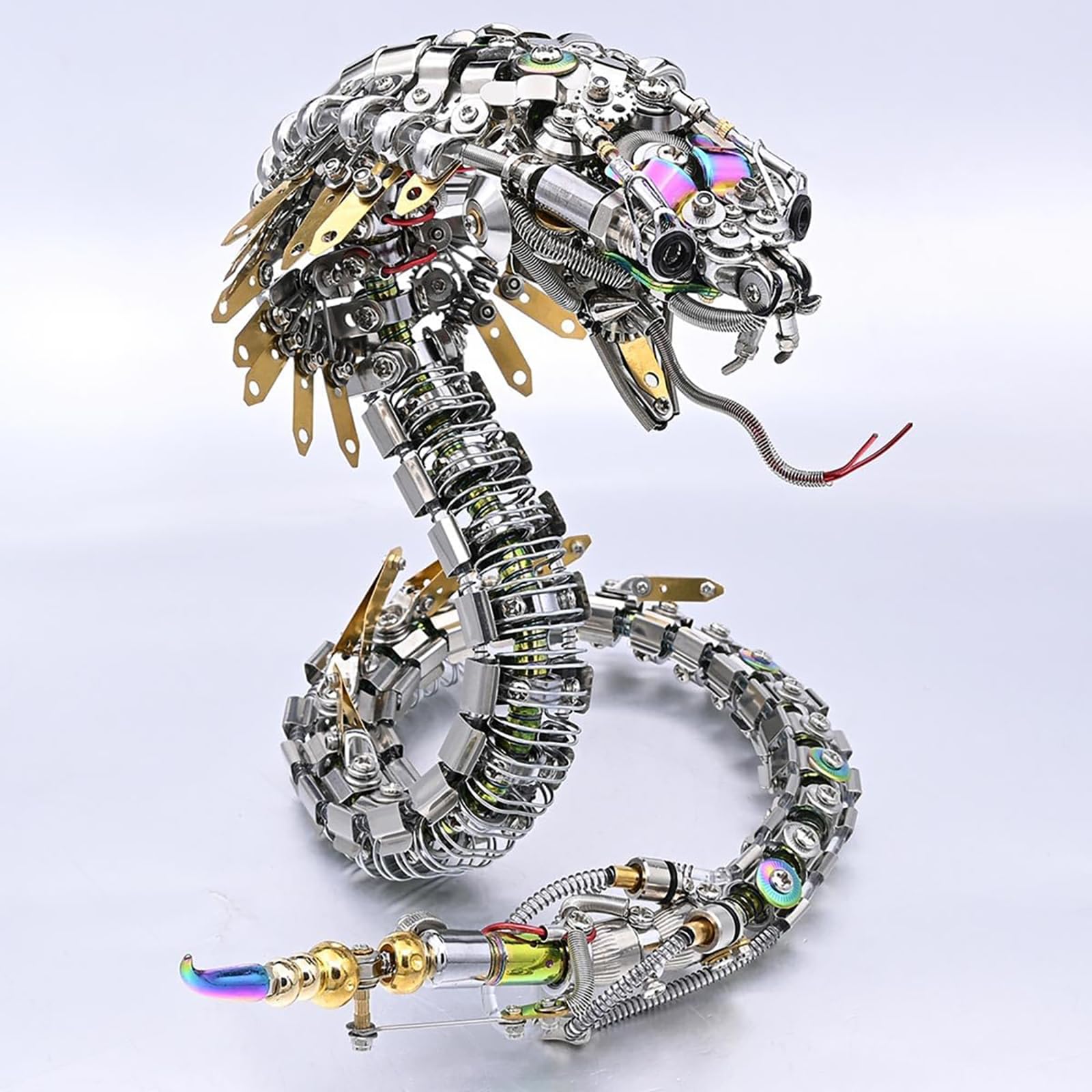 Metalowa układanka 3D Viper Cobra, mechaniczny model do samodzielnego montażu z diodami LED, idealny prezent na Boże Narodzenie i inne święta (1000 elementów)