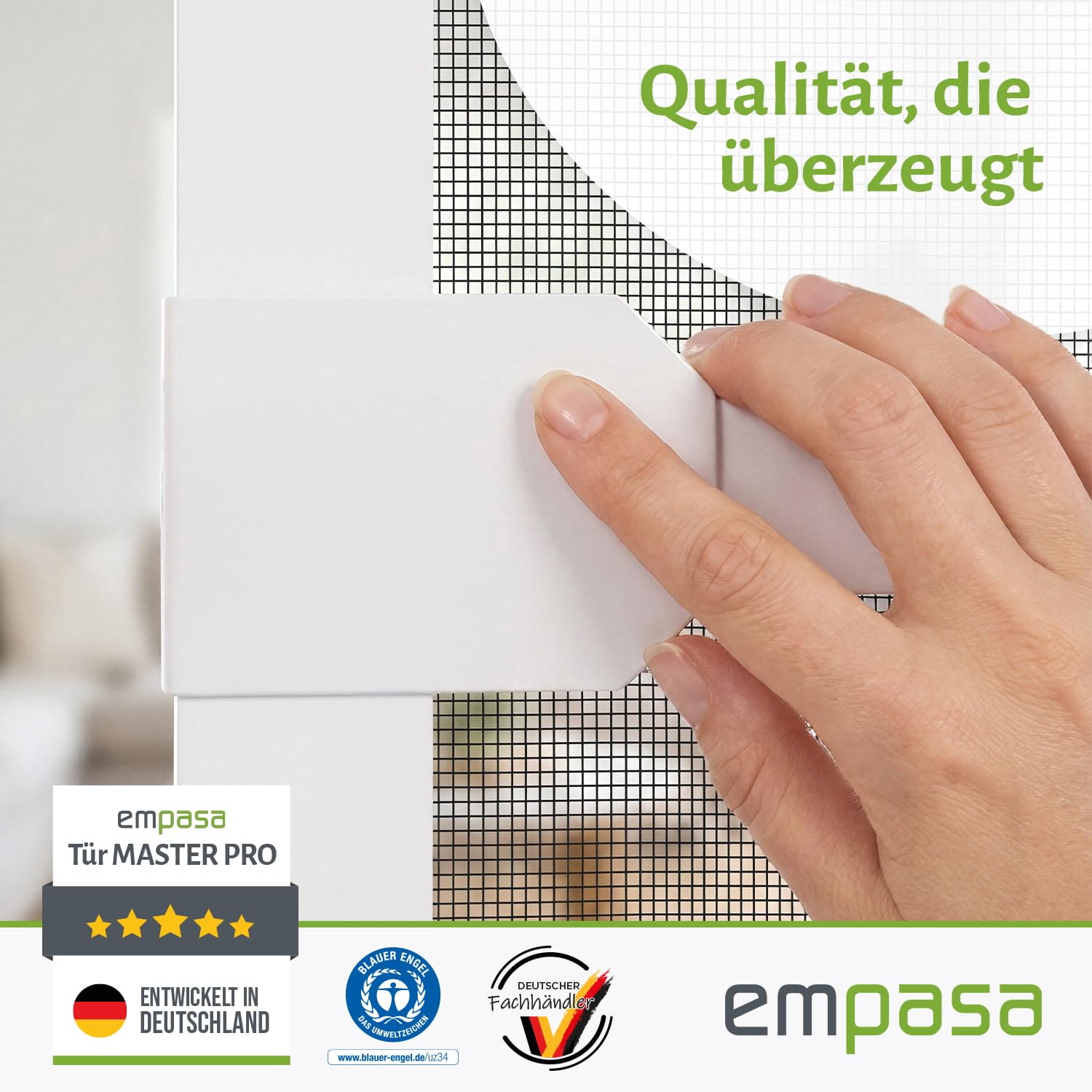 empasa Insektenschutz Fliegengitter Tür Alurahmen MASTER PRO | individuell kürzbar als Selbstbausatz, Farbe: anthrazit, Größe: 100 x 210 cm