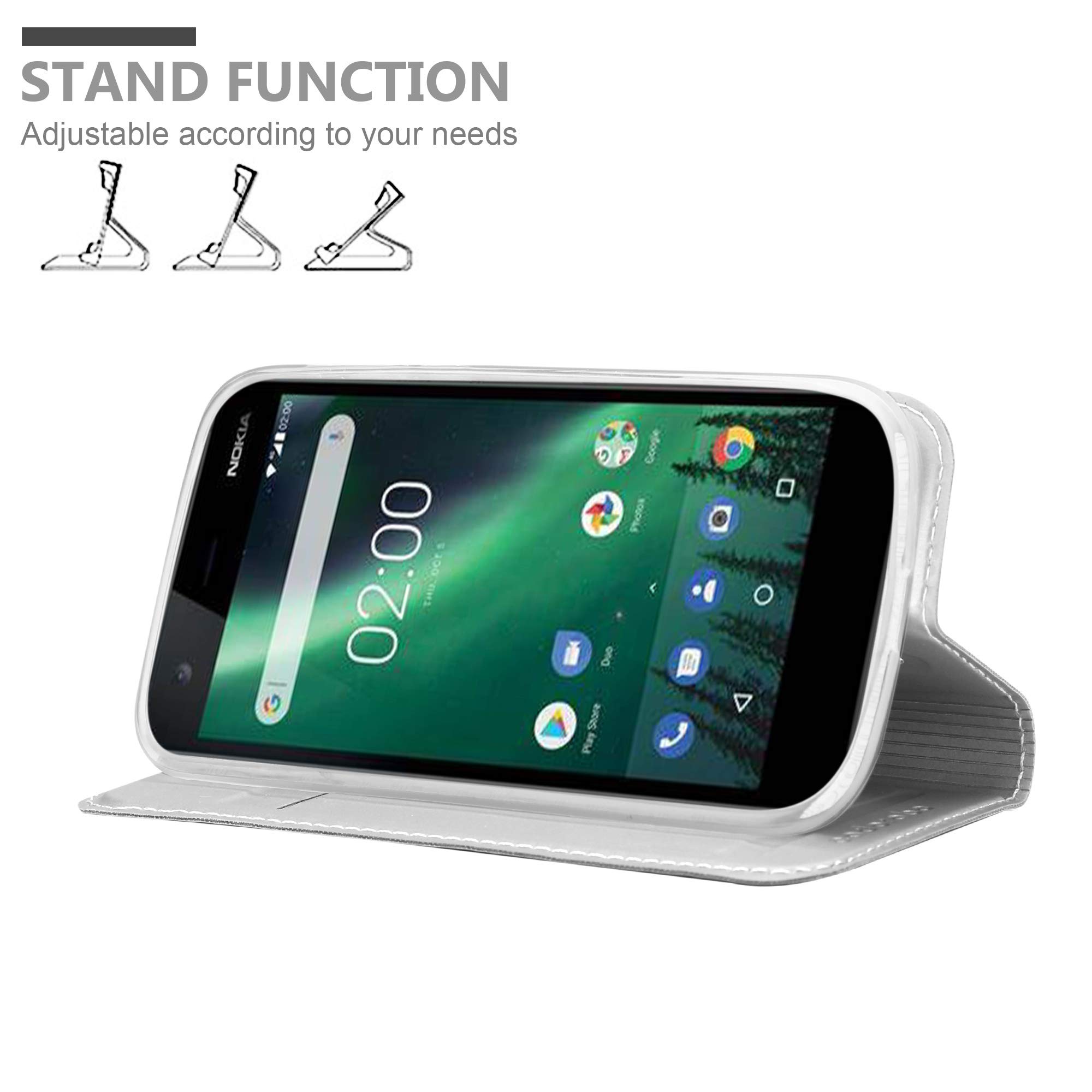 Cadorabo Coque Portefeuille Nokia 1 2017 Rouge Pomme - Housse Magnétique Avec Stand Et Fente Carte