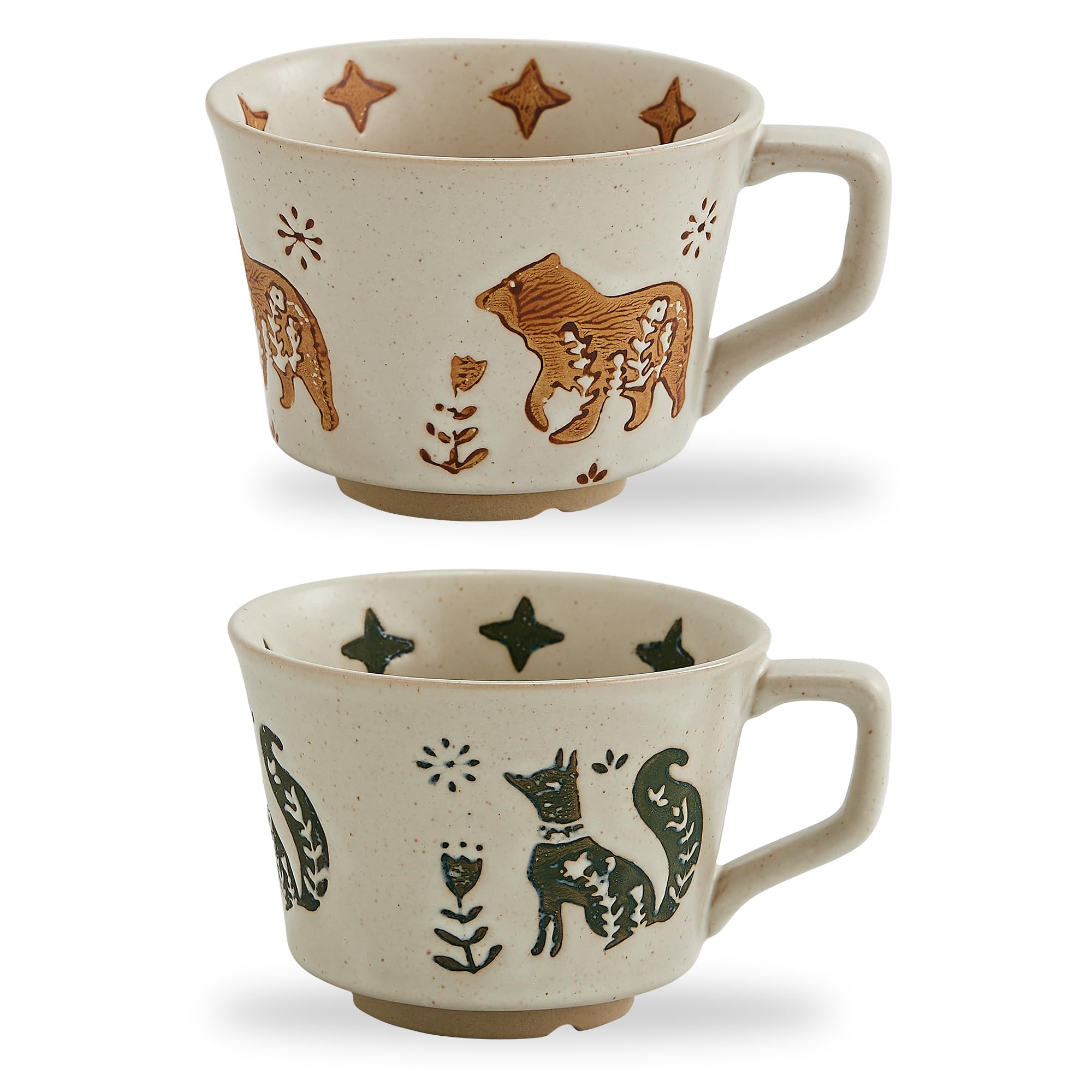 Amazon.com: Swuut 12oz Vintage Ceramic Coffee Mug Set of 4 - Handmade Stoneware  Pottery Countryside Farmhouse Fall Autumn Tea Mugs with Big Handle for  Latte,Cocoa,Dishwasher & Microwave Safe Cups (Animals) : Home
