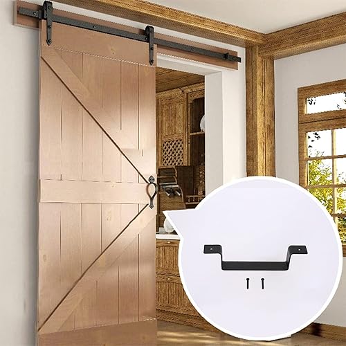 Miniatura 4 de Manija de puerta negra de ángulo recto de acero al carbono para cobertizos, garajes, puertas correderas de granero