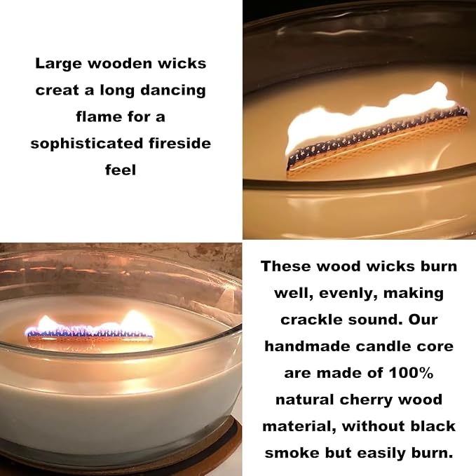 6Pcs 2.75x2.36 Inch Wooden Candle Wicks for DIY Candle Making Craft Wooden Wicks for Candle Making Wood Wick Natural Wood Rectangle Candle Cores for DIY Candles miniatura 5