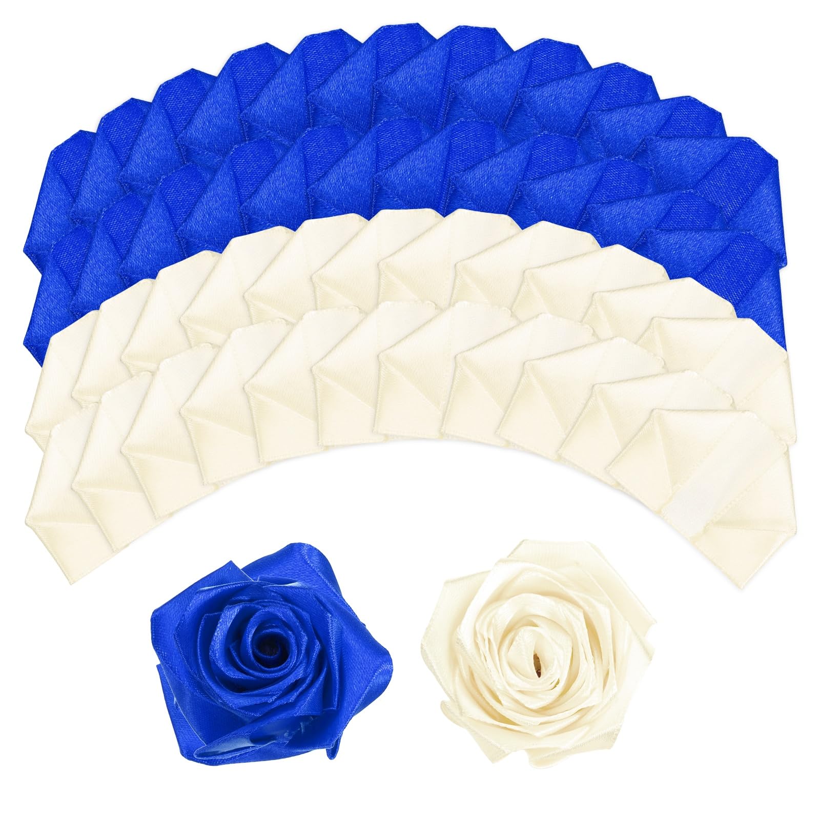 sourcing map 100pcs Eternal Roses Petals Premade Dark Blue/Beige