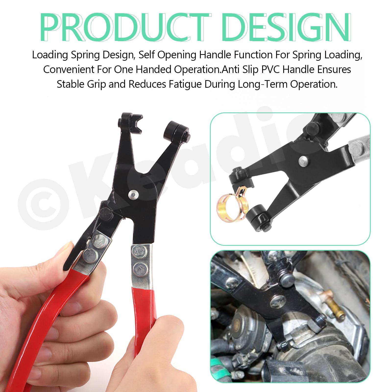 Keadic 5Pcs CV Joint Axle Boot Clamp Pliers, Hose Clamp Pliers, Clic-R Type Plier CV Boot Clamps Kit with Gloves - Image 4