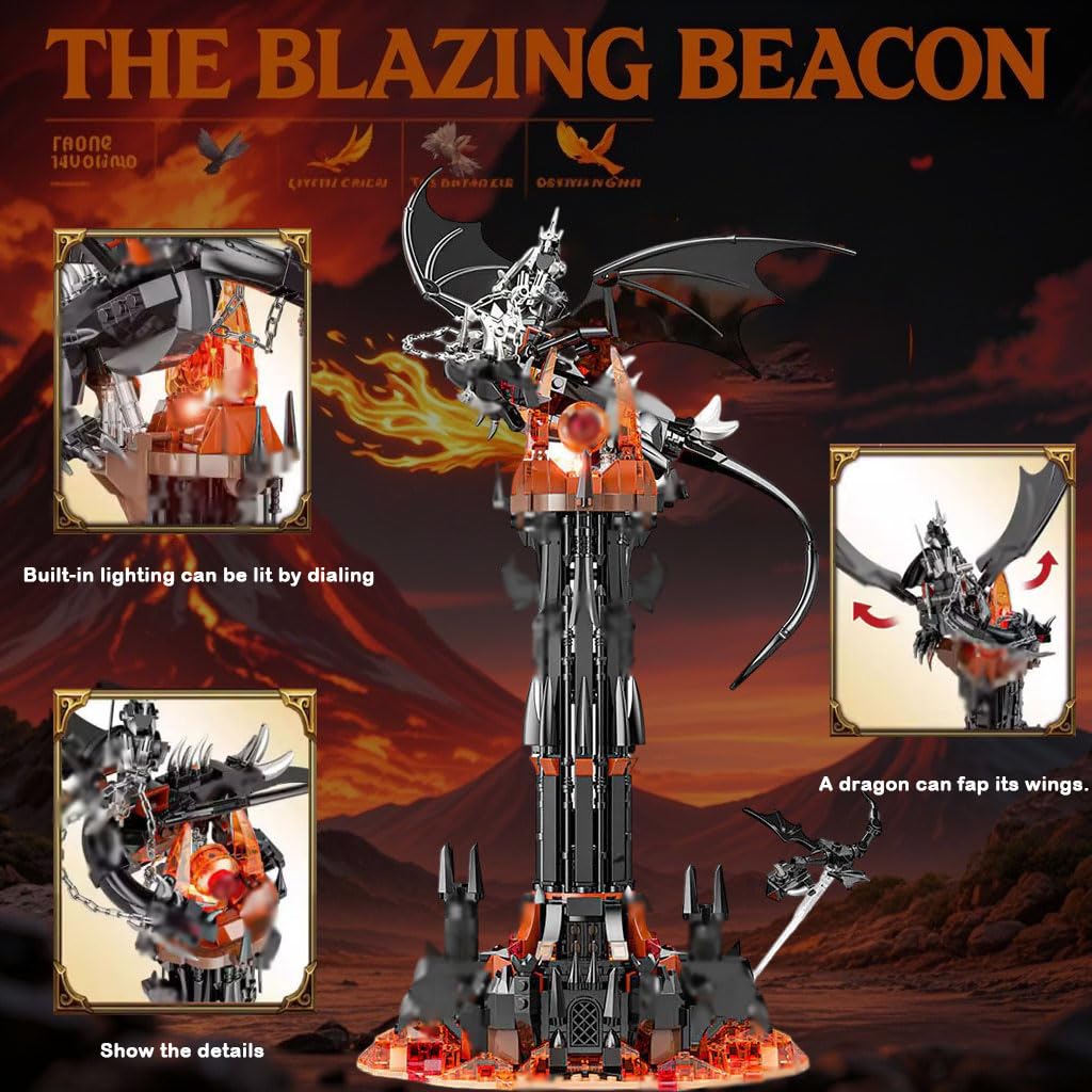 Magical Tower Building Blocks Set, Ideas Lord Castle Architecture with Light, Magical Lord Model Building Blocks kit - Image 2