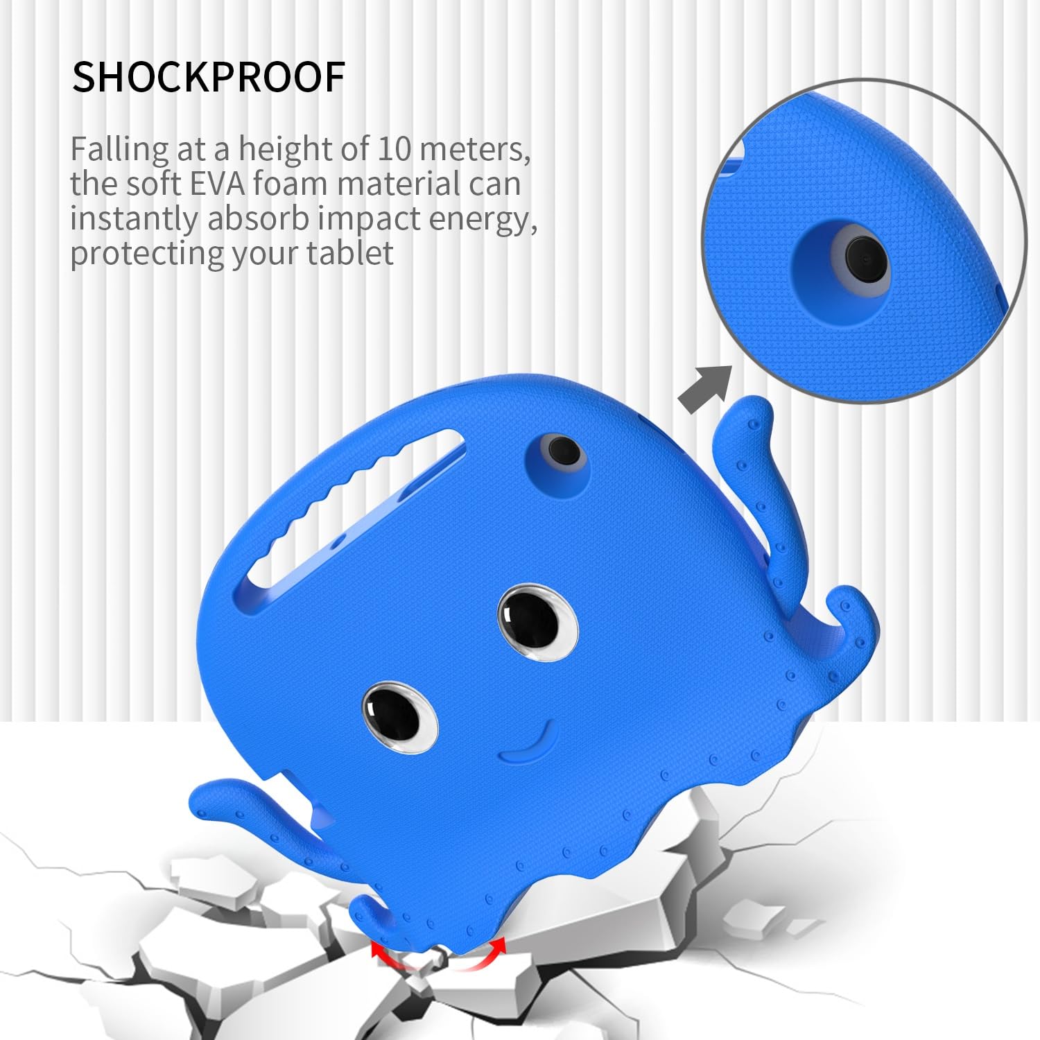 Housse de protection pour tablette Étui compatible avec Samsung Galaxy Tab A7 10,4 pouces T500/T505 (2020), coque légère et résistante aux chocs Compatible with enfants, coins antidérapants et bandoul