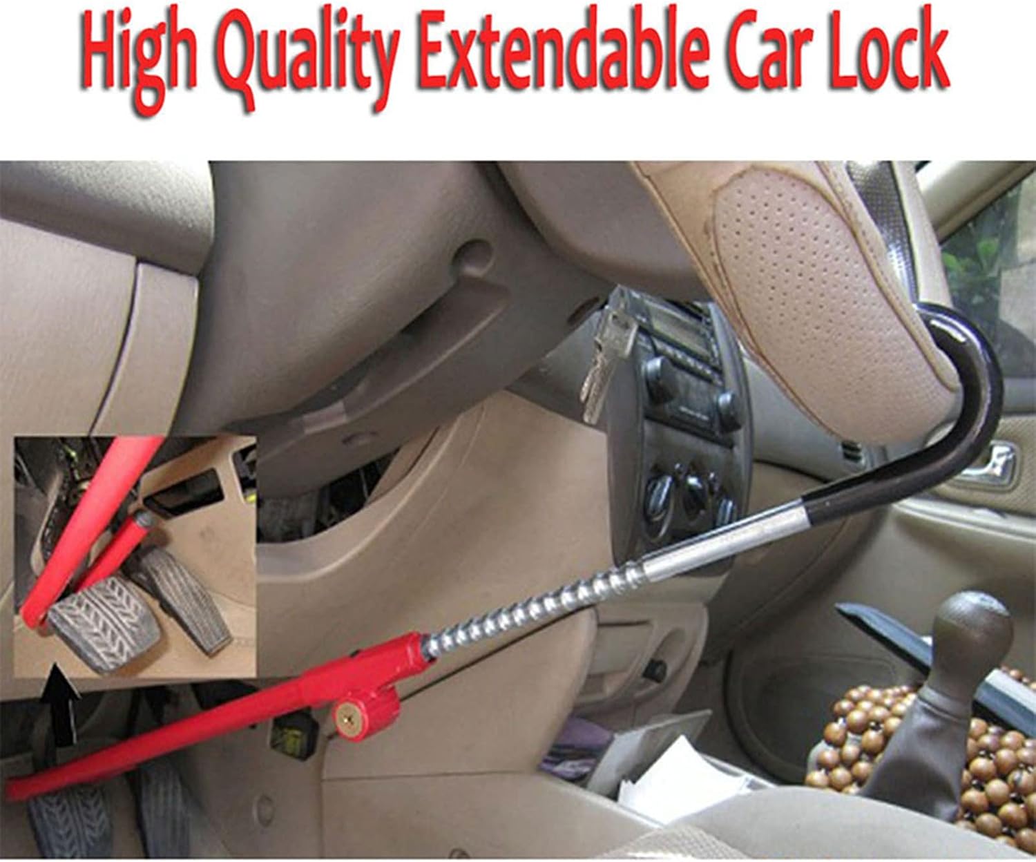 新品 正規品 ハンドルロック車のステアリングホイールロックペダルクラッチロック格納式ブレーキロックステンレス製高盗難防止ロック車用ステアリングホイール ロック Avmschools Ac In