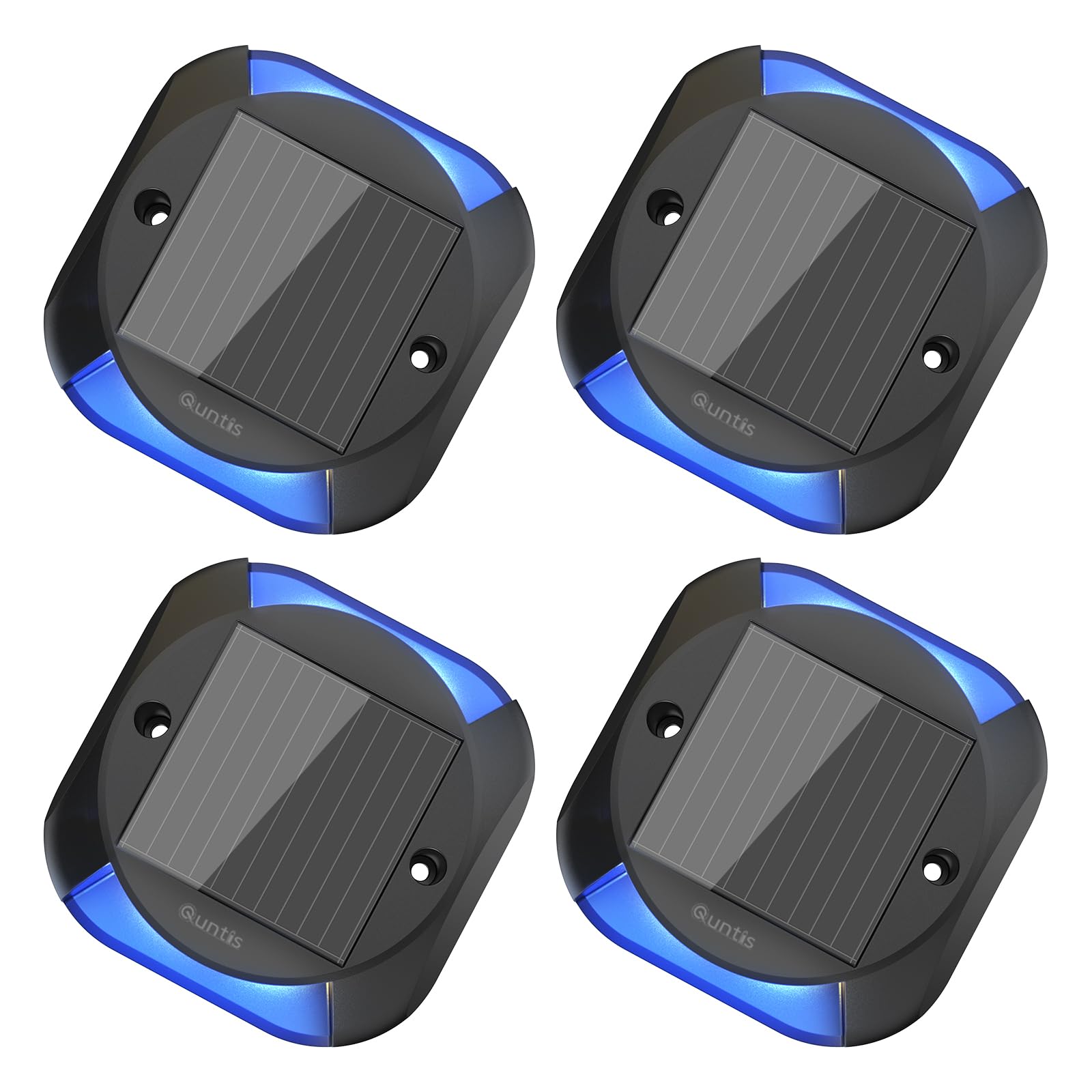 4 Lampes Solaires Extérieures Quntis IP68 - Éclairage Jardin Bleu Ou Blanc, Résistance à L'écrasement 20T
