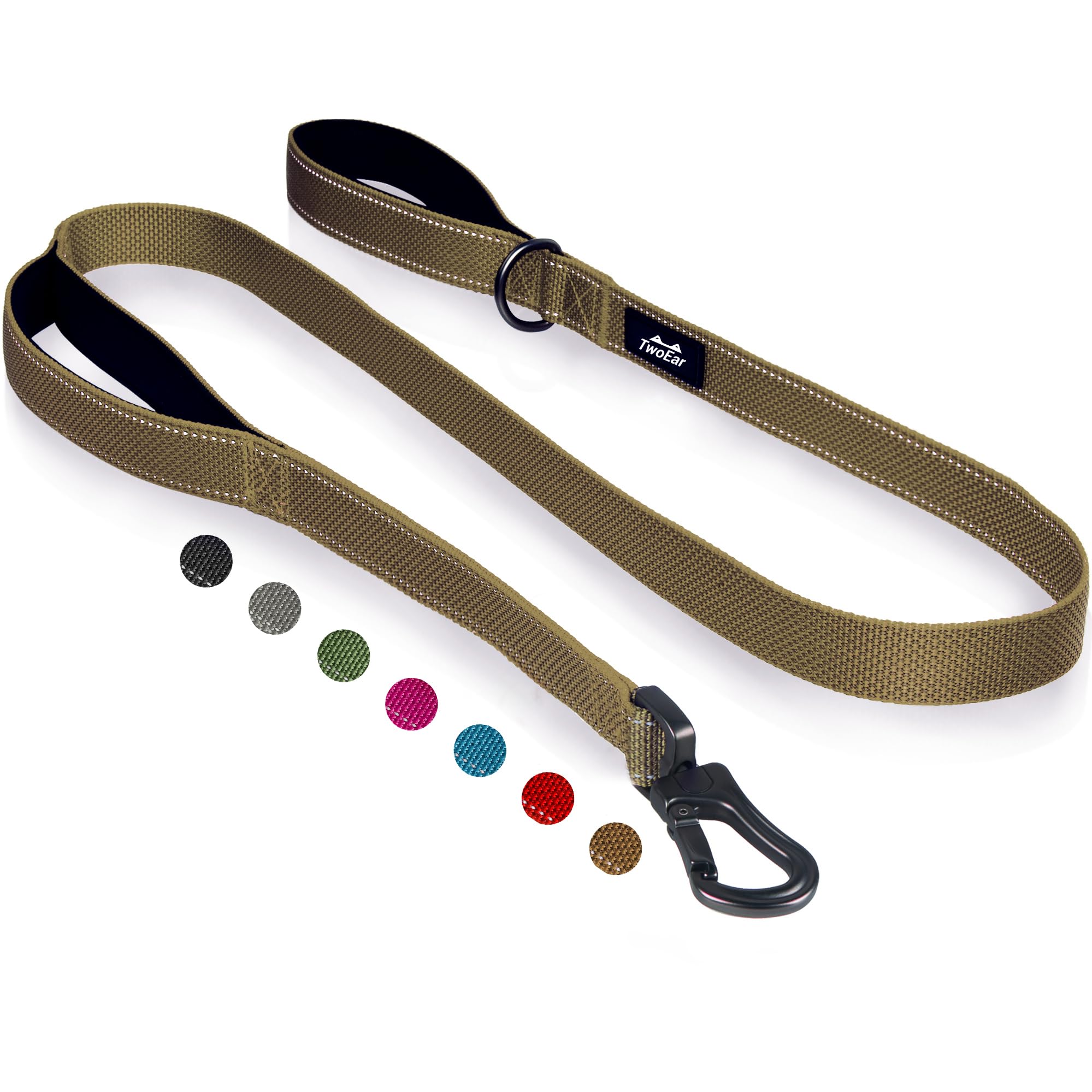 Twoear 6FT 1IN Heavy Duty Dog Leash for Large Dogs with 2 Padded Handles | Traffic Handle…
