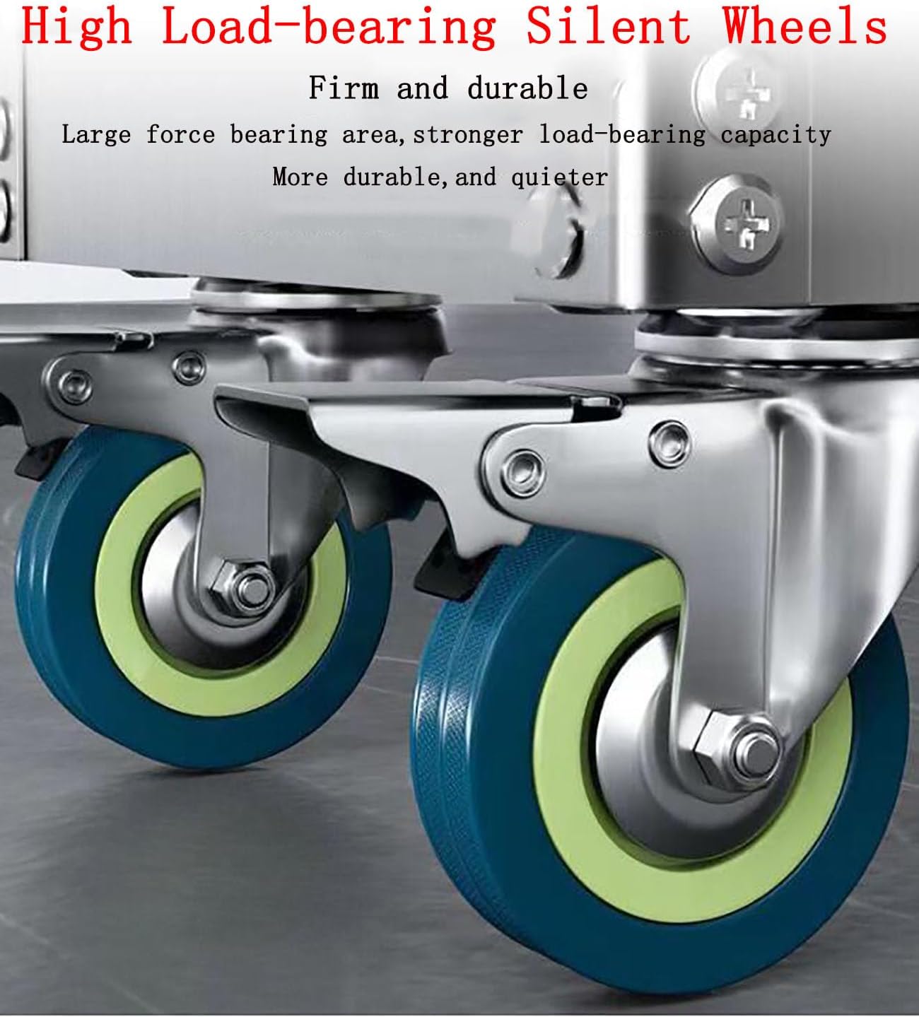 ICEMOB Utility Cart on Wheels,3-Tier Heavy Duty Rolling Tool Cart,Stainless Steel Service Cart,Supports Up to 220 Lbs,Tool Organizer for Warehouse, Garage and Workshop