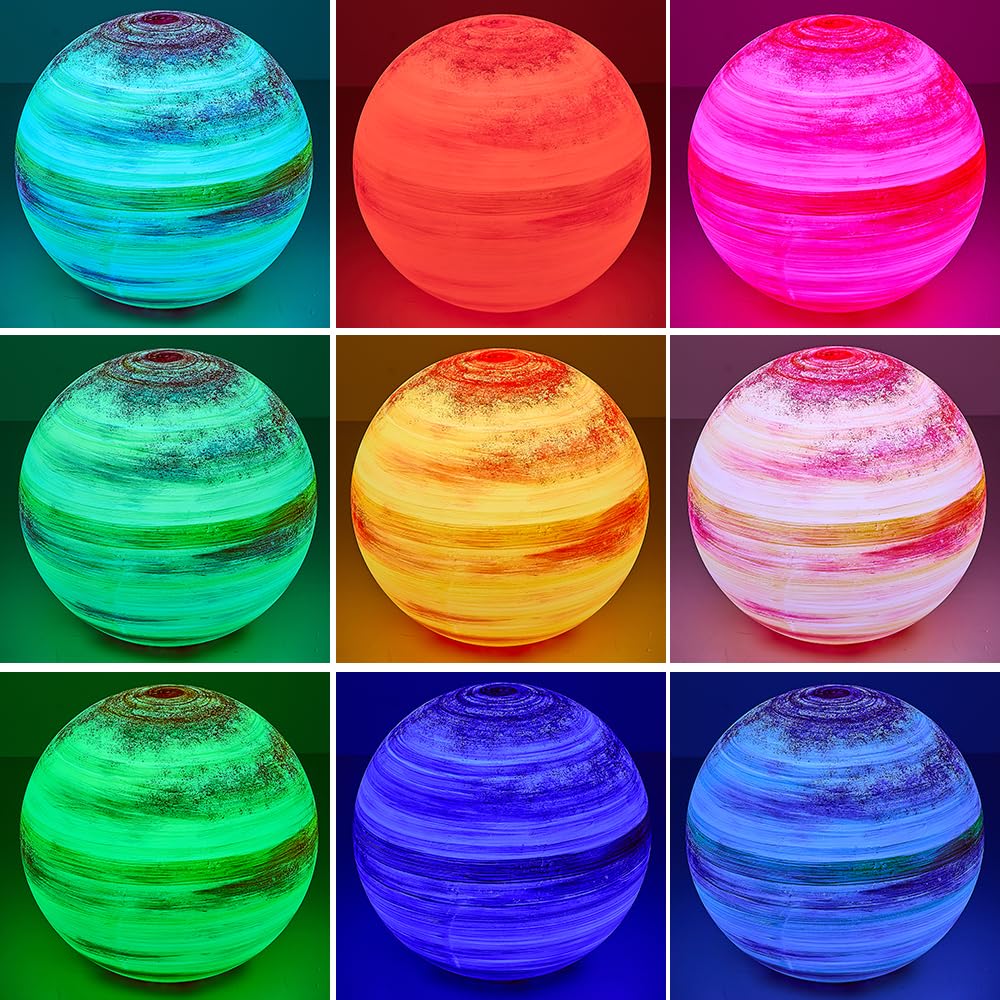LED Gartenleuchte Außenlampe Kugellampe mit Stromkabel 3 M Leuchtkugel 40cm oder 60cm Farbwechsel Fernbedienung RGB Dimmbar Fassung E27 inkl Leuchtmittel IP55 (Mars-40)