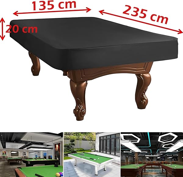 CXAFQ 7 Pieds Housse Anti - Poussière Pour Table De Billard, 235*135*20cm, Pesant Seulement 350g, Avec Sac De Rangement, Portable Et Facile à Ranger, Matériau En Tissu Oxford, Protection Contre - 2