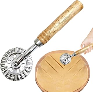 Pizza Wheel Cutter, Pasta Cutter Wheel - Stainless Steel Ravioli Wheel Crimper Pasta Roller Cutter - Ravioli Crimping Tool, Dough Decorator for Pasta, Pizza, Knuckle Tip Making | Crimper Pasta Roller Cutter - Ravioli pressverktyg, degdekoratör för pasta, pizza, knödel spetstillverkning
