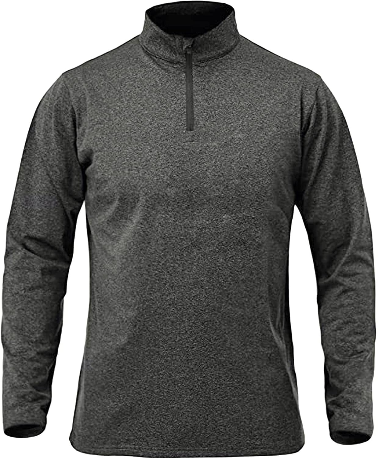 Men's Sports Quarter Zip Shirts Long Sleeve Running Pullover Tops Lightweight Knitted Polo Outdoor Sweatshirt