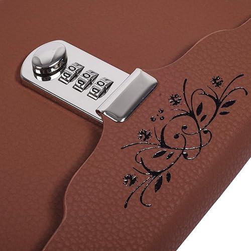 Miniatura 9 de ARRLSDB Diario de cuero con cerradura, cuaderno de escritura, planificador, organizador digital con contraseña, cuaderno personal con bloqueo (negro)