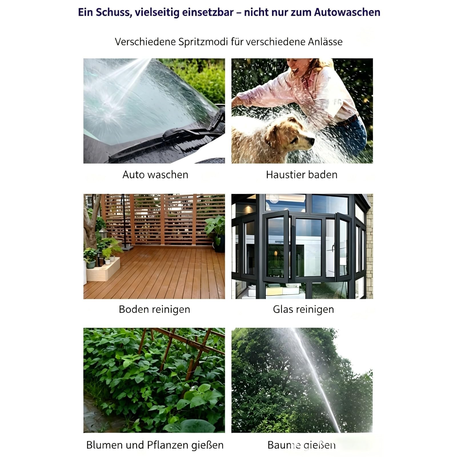 Jetterix Hochdruckreiniger, Hochdruckpistole 360° Druckdüse, Hochdruckdüse Für Gartenschlauch, Regulierbarer Wasserdruck (1 Stück)
