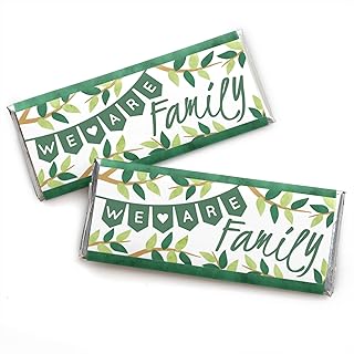 Big Dot of Happiness Family Tree Reunion - Candy Bar Wrapper Gathering Party Favors - Set of 24
