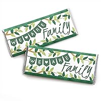 Vista 1 de Big Dot of Happiness Family Tree Reunion - Envoltura de barra de caramelo para fiestas - Juego de 24