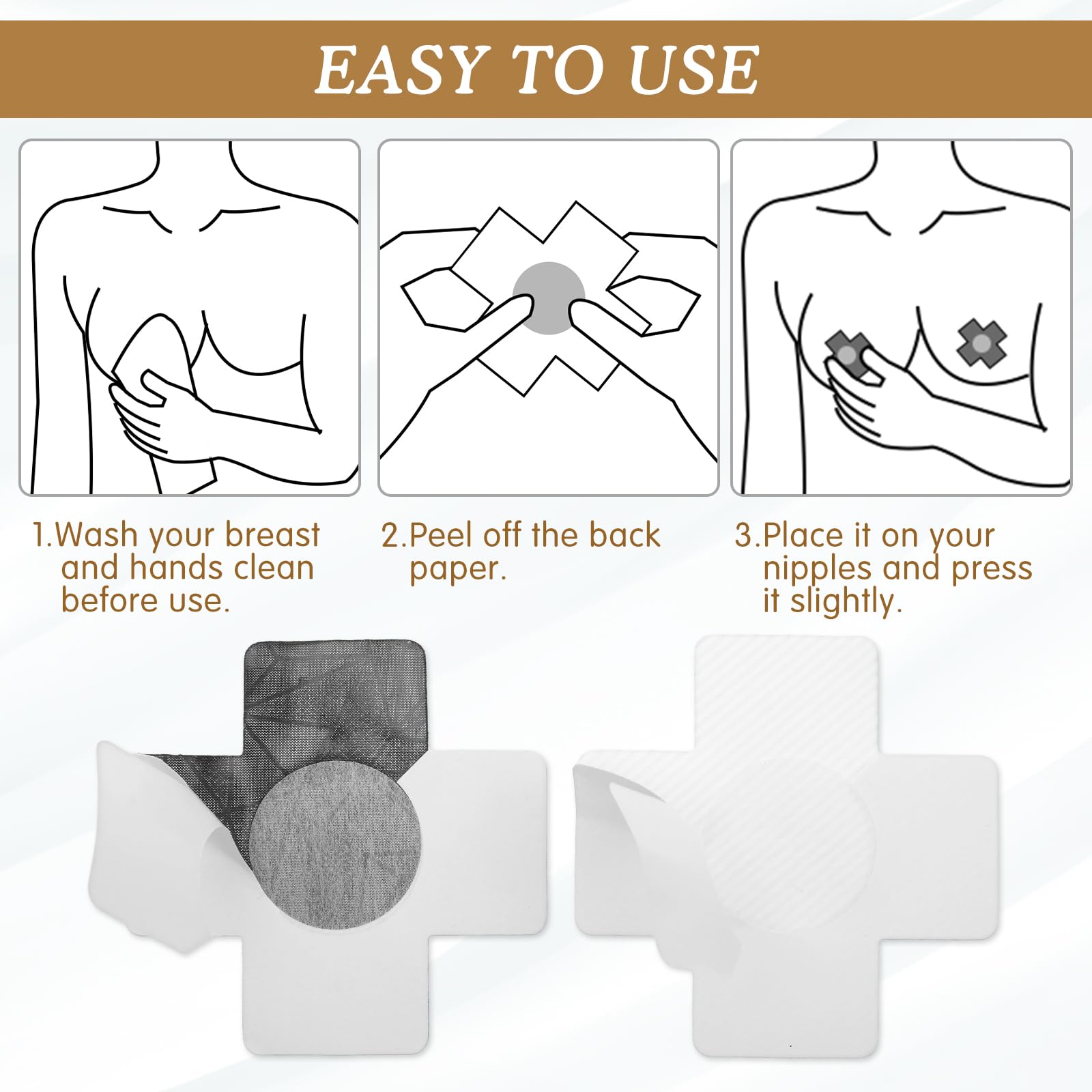 Nipple Stickers for Women, 12 Pairs Pasty Nipple Covers, Black Nipple Covers(12 Pairs), Show Your Beauty Party Ball, Small Nipple Covers