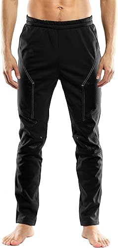 INBIKE Pantalones de ciclismo Running Jogger Invierno A prueba de viento Pantalones largos rectos Negro