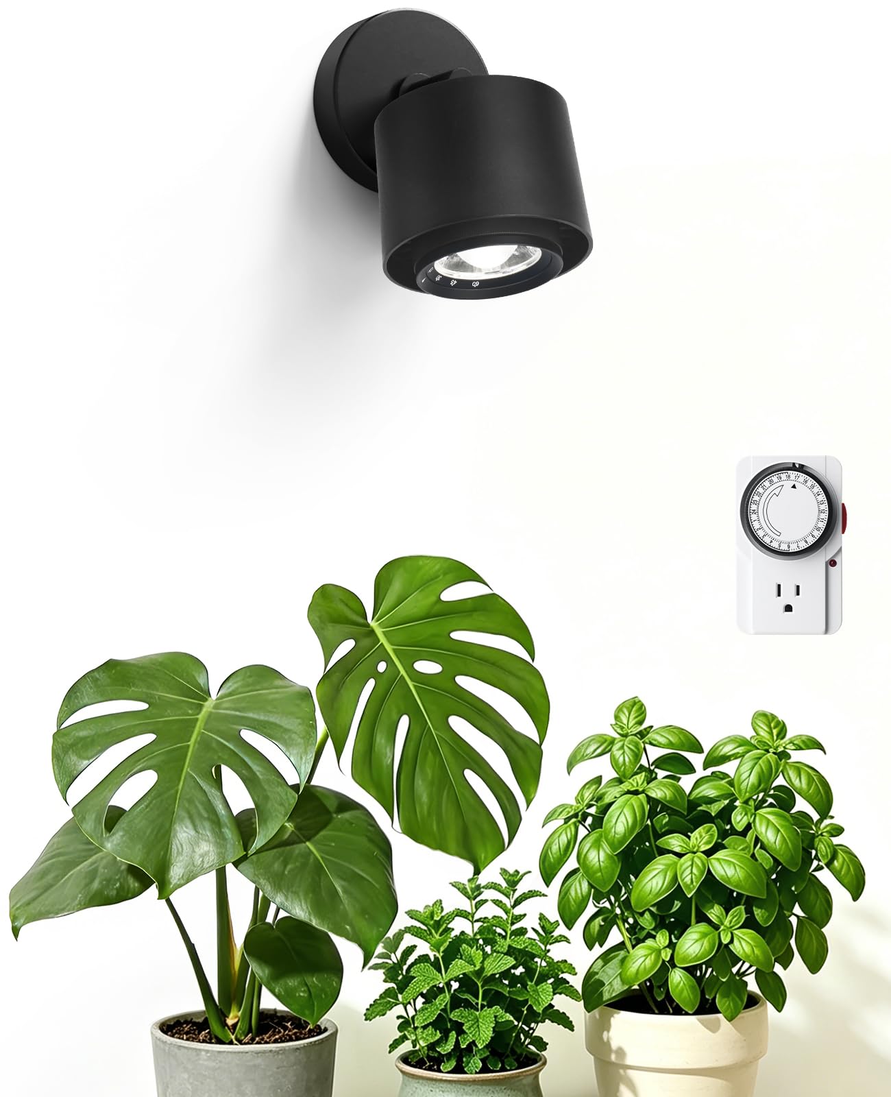 Barrina TR40a Plant Lights for Indoor Growing, 40W Ceiling Lights with Adjustable Beam Angle (15°-60°), 5000K Full Spectrum Wall Light with Timer for Greenhouse-picture-13